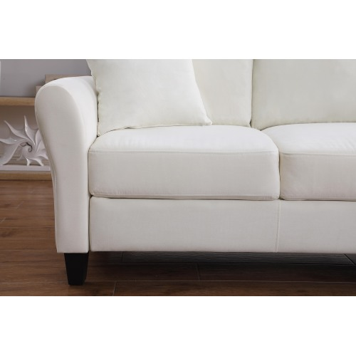 Modern Velvet Couch with 2 Pillow, 78 Inch Width Living Room Furniture, 3 Seater Sofa with Plastic Legs