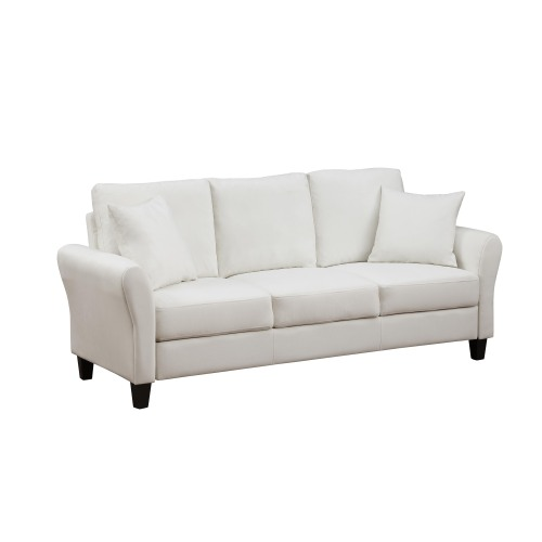 Modern Velvet Couch with 2 Pillow, 78 Inch Width Living Room Furniture, 3 Seater Sofa with Plastic Legs