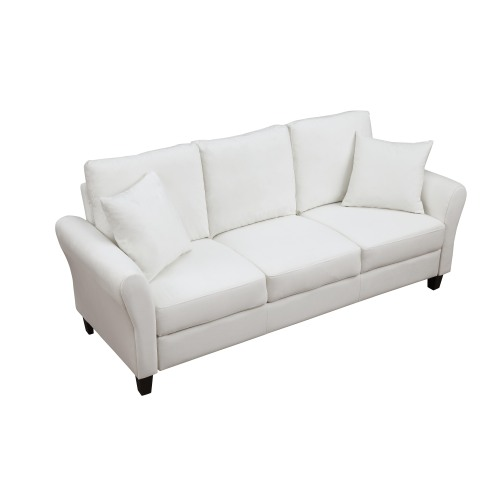 Modern Velvet Couch with 2 Pillow, 78 Inch Width Living Room Furniture, 3 Seater Sofa with Plastic Legs