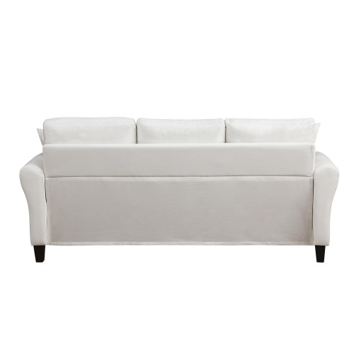 Modern Velvet Couch with 2 Pillow, 78 Inch Width Living Room Furniture, 3 Seater Sofa with Plastic Legs