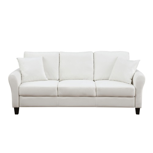 Modern Velvet Couch with 2 Pillow, 78 Inch Width Living Room Furniture, 3 Seater Sofa with Plastic Legs