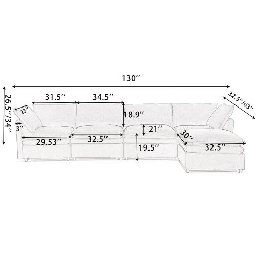 [ PACKAGING NEW UPGRADE] [VIDEO PROVIDED]Modern U-shaped Sectional Sofa ,5-seat Sofa ,Sleeper Sofa Couch with Chaise Lounge for Living Room,Apartment,Upholstered,Polyester,New upgrade,Beige