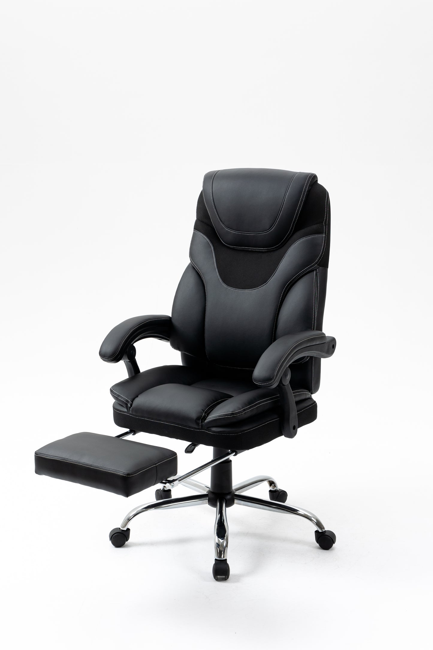 （缺货）Massage Reclining Office Chair with Footrest, High Back Computer Chair Home Desk Ergonomic Executive Office Chair with Armrests, Adjustable Height.