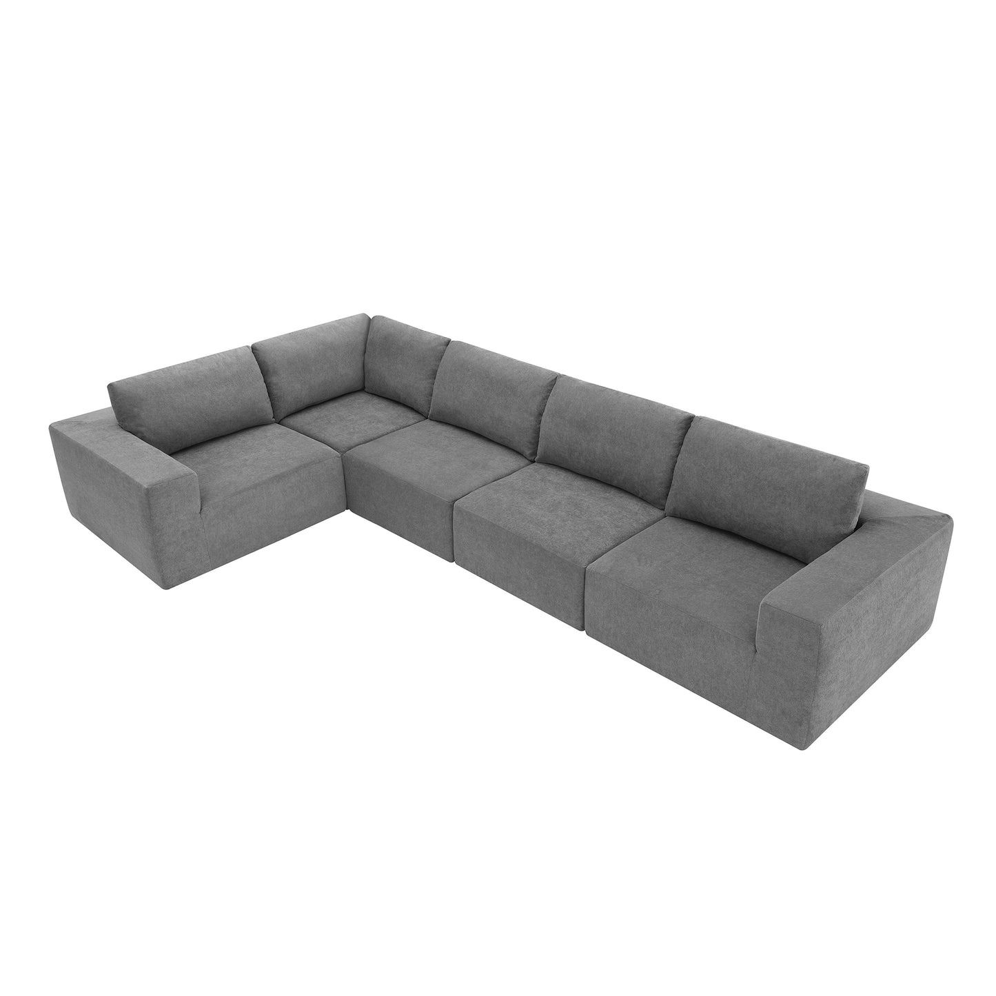 [VIDEO provided] [New]116*116" Modular L Shaped Sectional Sofa,Luxury Floor Couch Set,Upholstered Indoor Furniture,Foam-Filled Sleeper Sofa Bed for Living Room,Bedroom,5 PC Free Combination,3 Colors