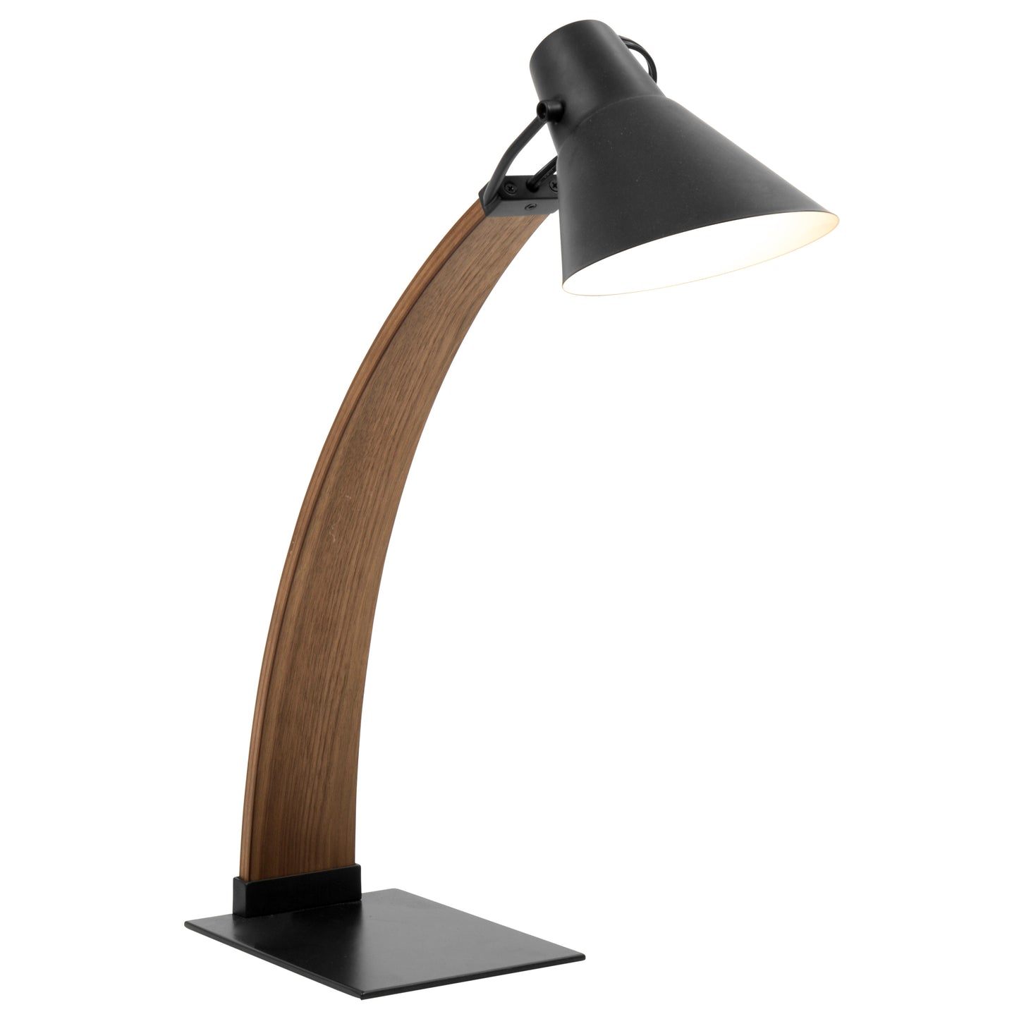 Noah Mid-Century Modern Table Lamp in Walnut and Black by LumiSource