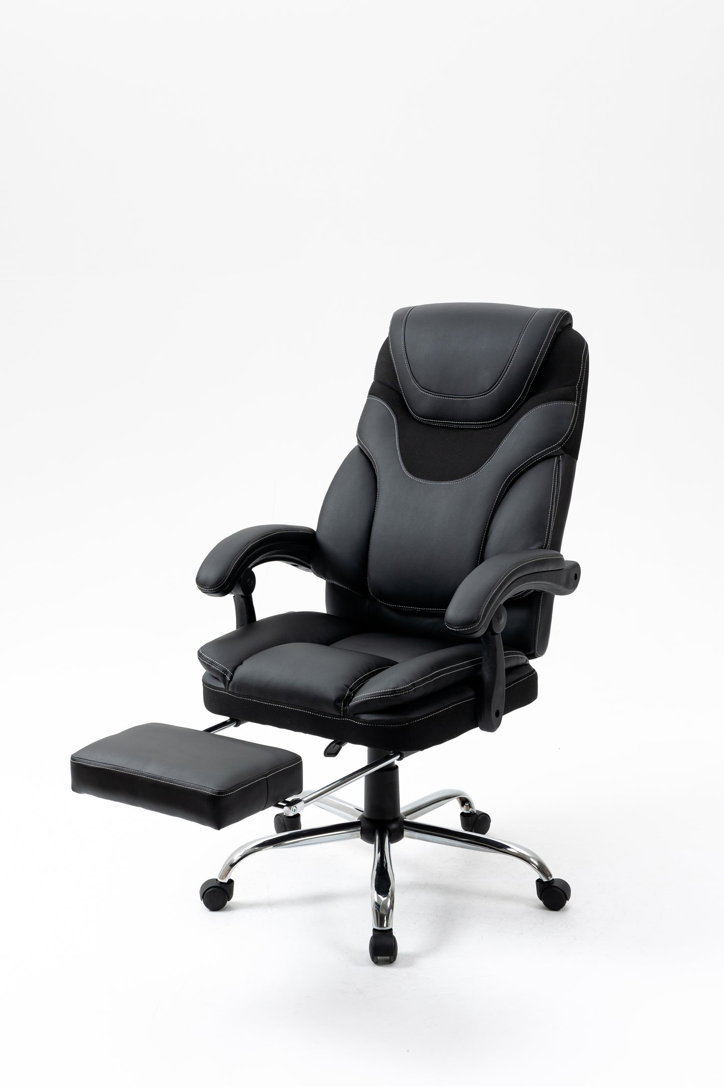 （缺货）Massage Reclining Office Chair with Footrest, High Back Computer Chair Home Desk Ergonomic Executive Office Chair with Armrests, Adjustable Height.