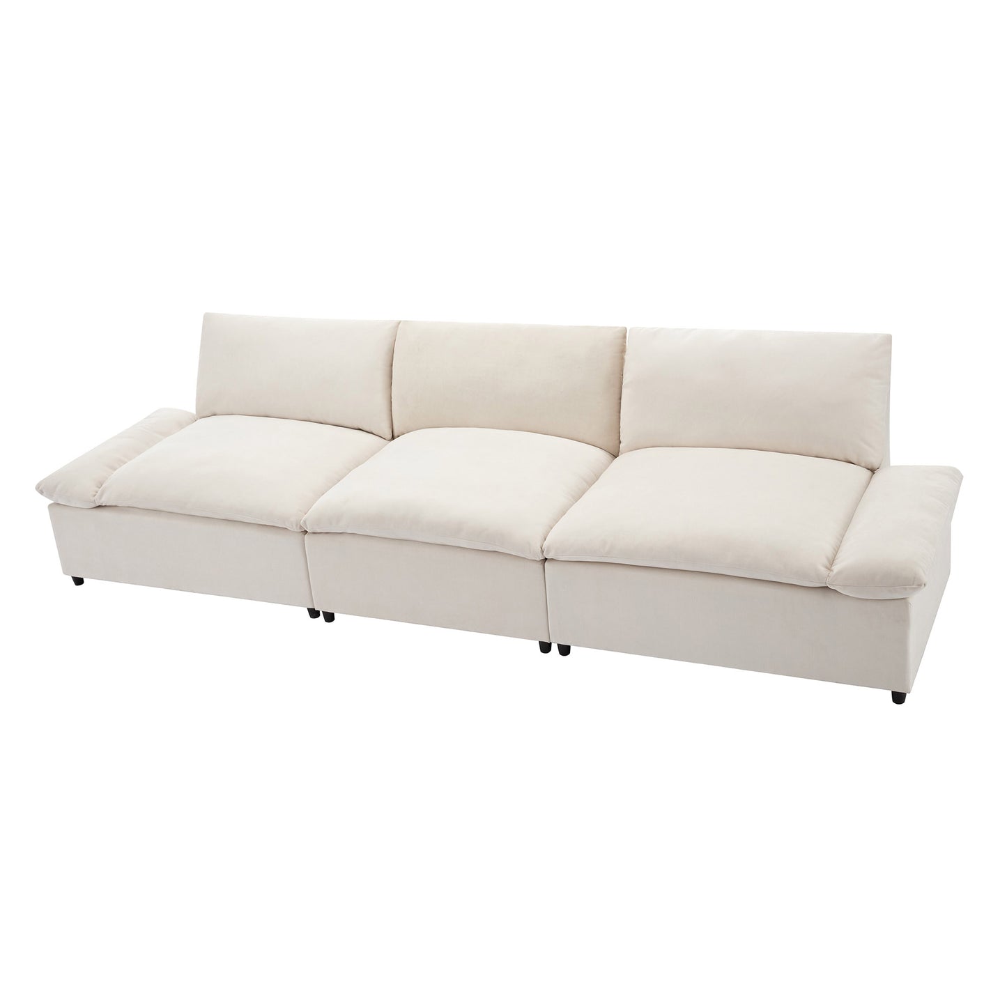 U_STYLE 119.5'' 3 Seater Sofa with 2 Storage Units , for Living Room, Office, Apartment