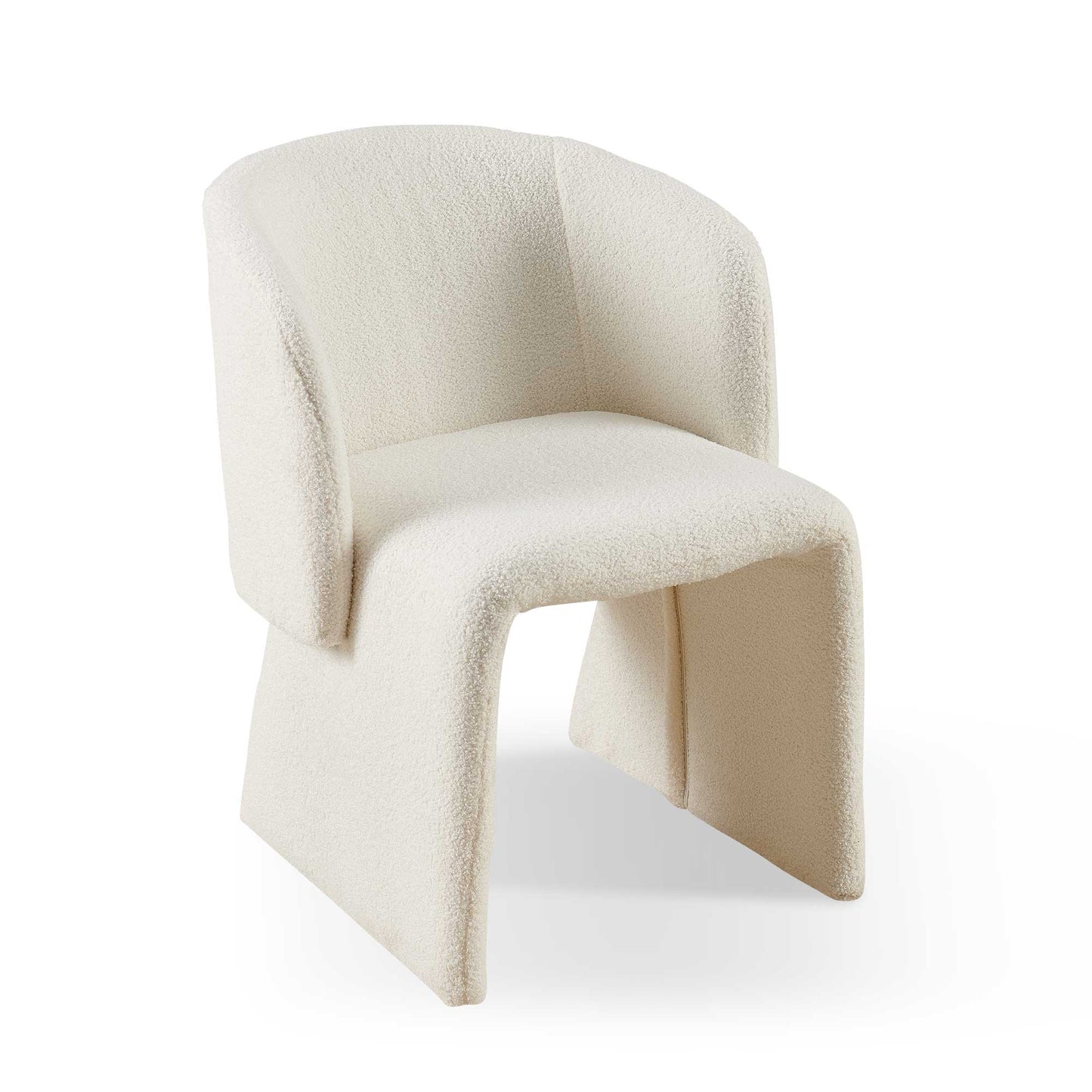 Modern Accent Chair White Single Sofa Chair,Upholstered Side Chair Teddy Comfy Reading Chair for Bedroom/Living Room/Reception-Off White-1PC