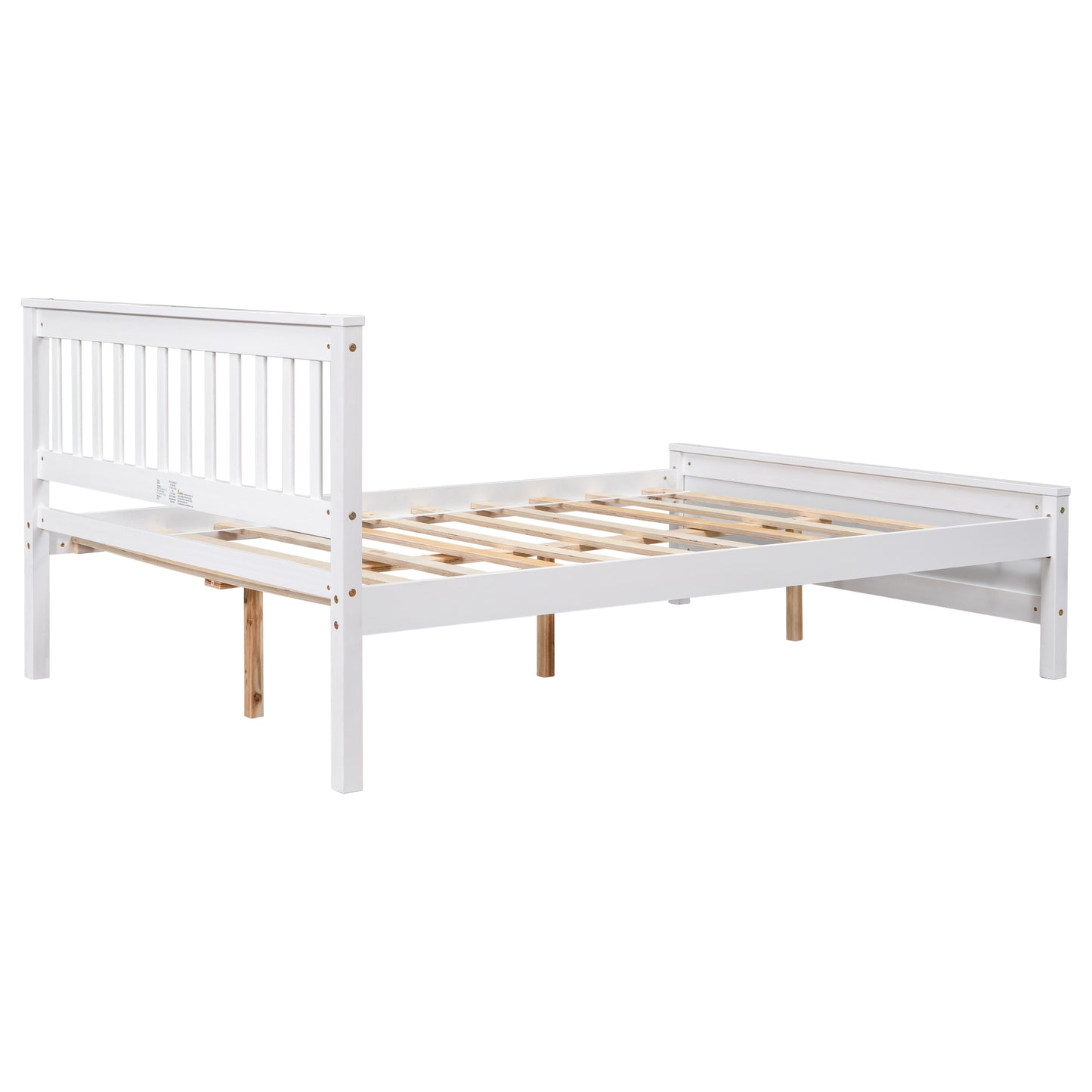 （缺货）Full Bed with Headboard and Footboard for Kids, Teens, Adults,with a Nightstand ,White