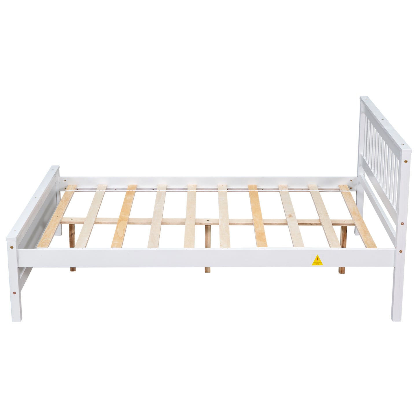 （缺货）Full Bed with Headboard and Footboard for Kids, Teens, Adults,with a Nightstand ,White