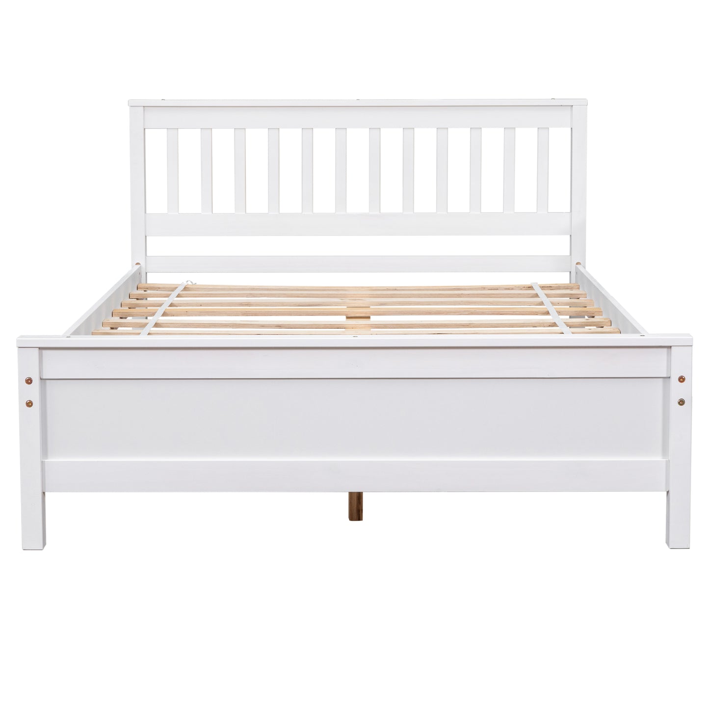 （缺货）Full Bed with Headboard and Footboard for Kids, Teens, Adults,with a Nightstand ,White