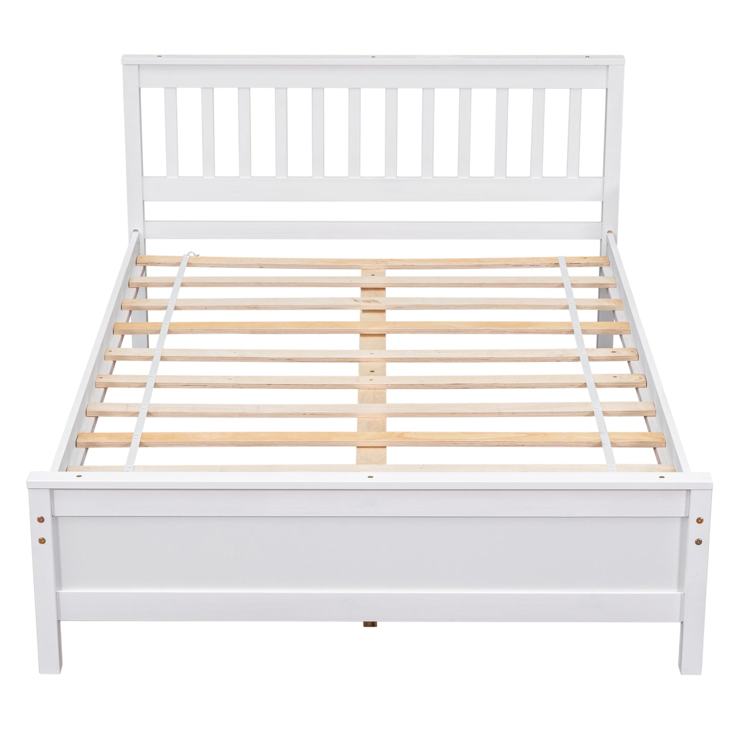 （缺货）Full Bed with Headboard and Footboard for Kids, Teens, Adults,with a Nightstand ,White