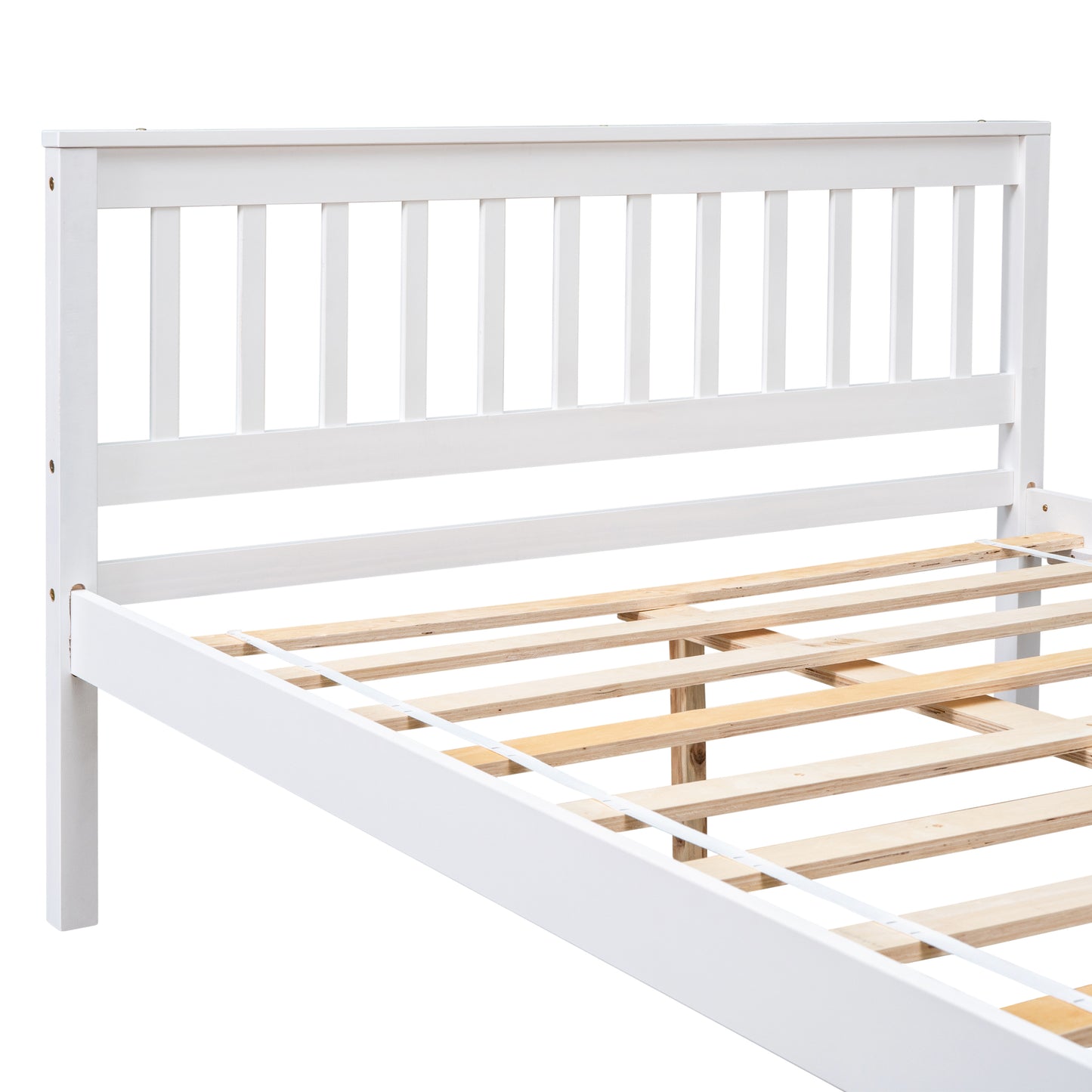 （缺货）Full Bed with Headboard and Footboard for Kids, Teens, Adults,with a Nightstand ,White