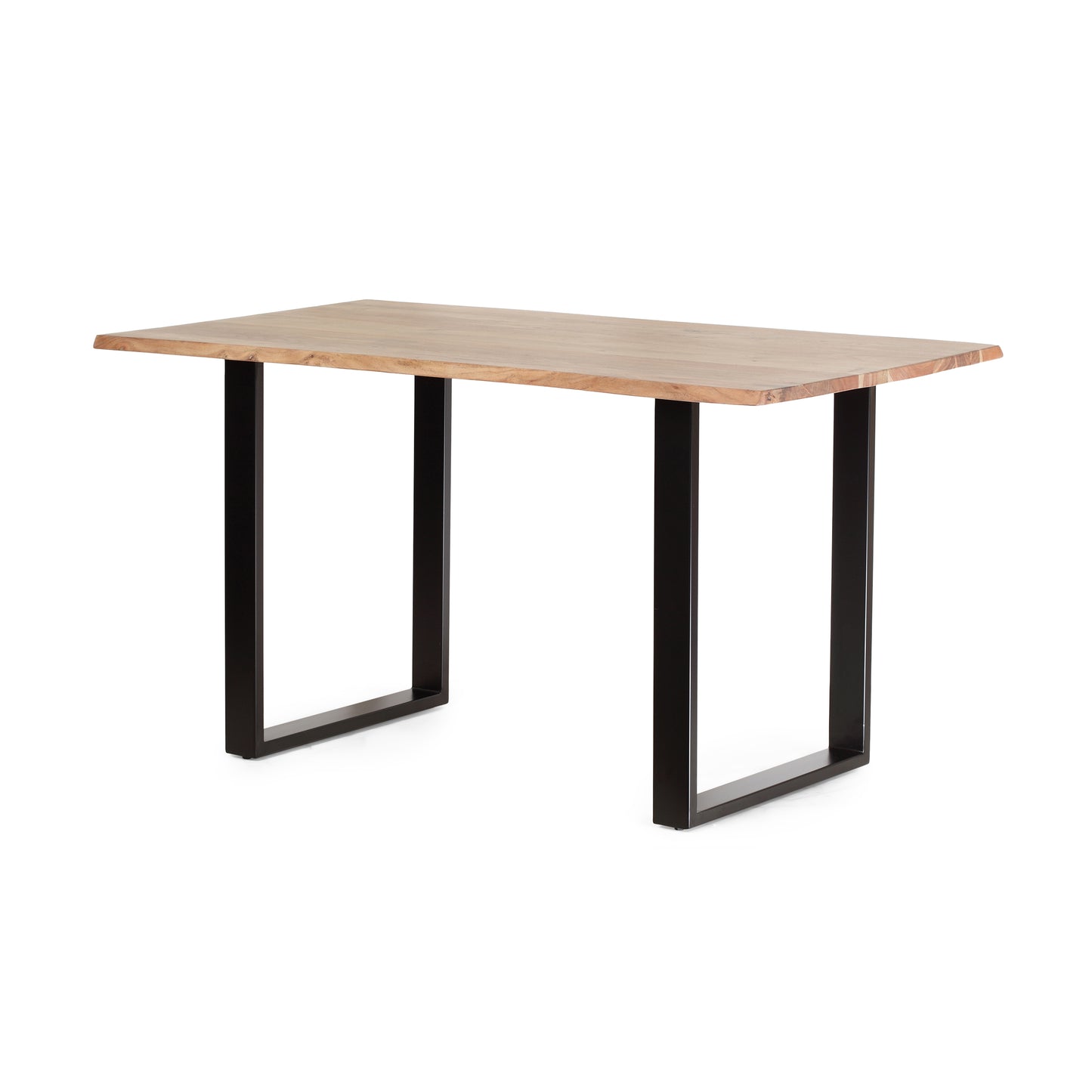 Dining Table, Black + Natural, 31D x 55W x 30H in