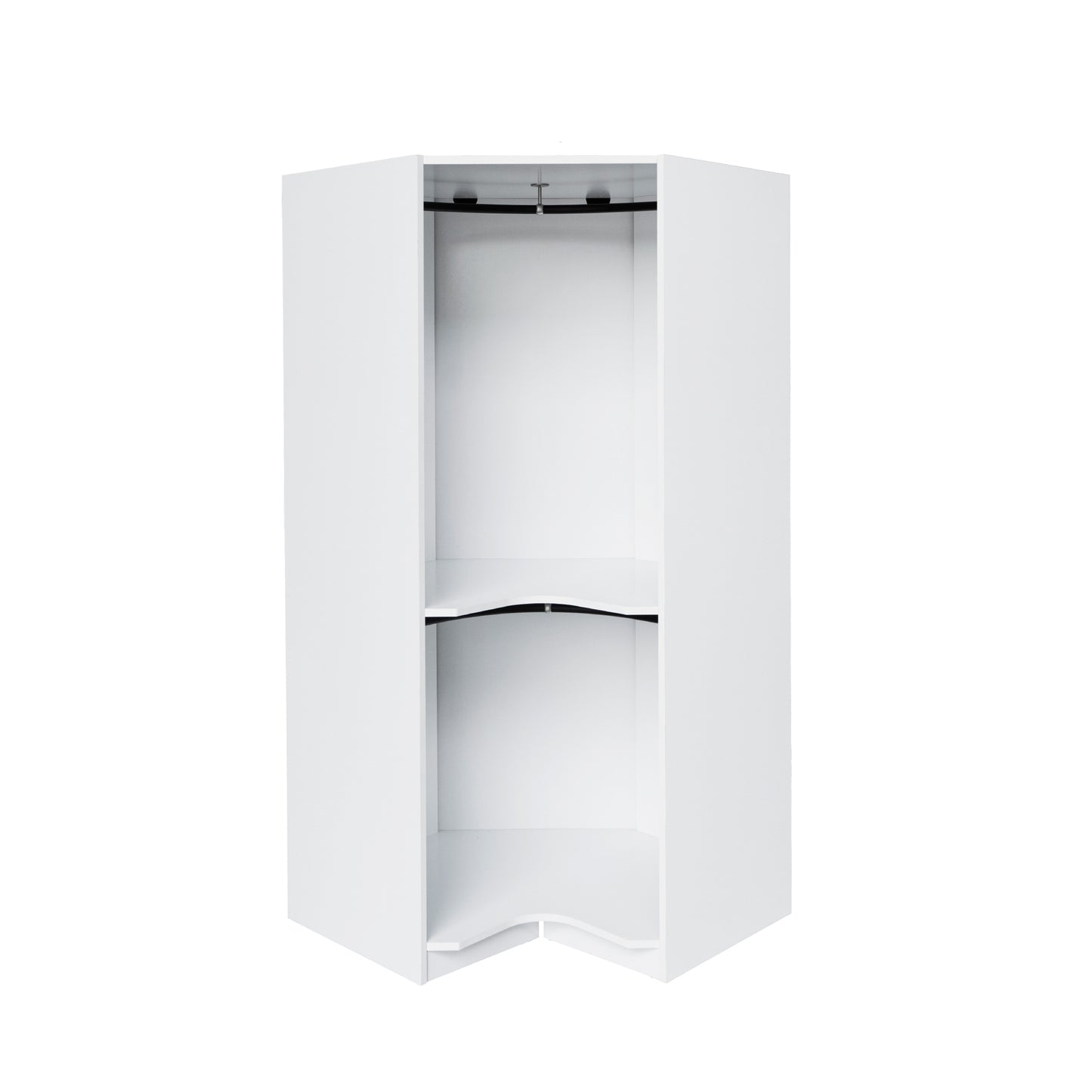 Polygon Corner Wardrobe, White