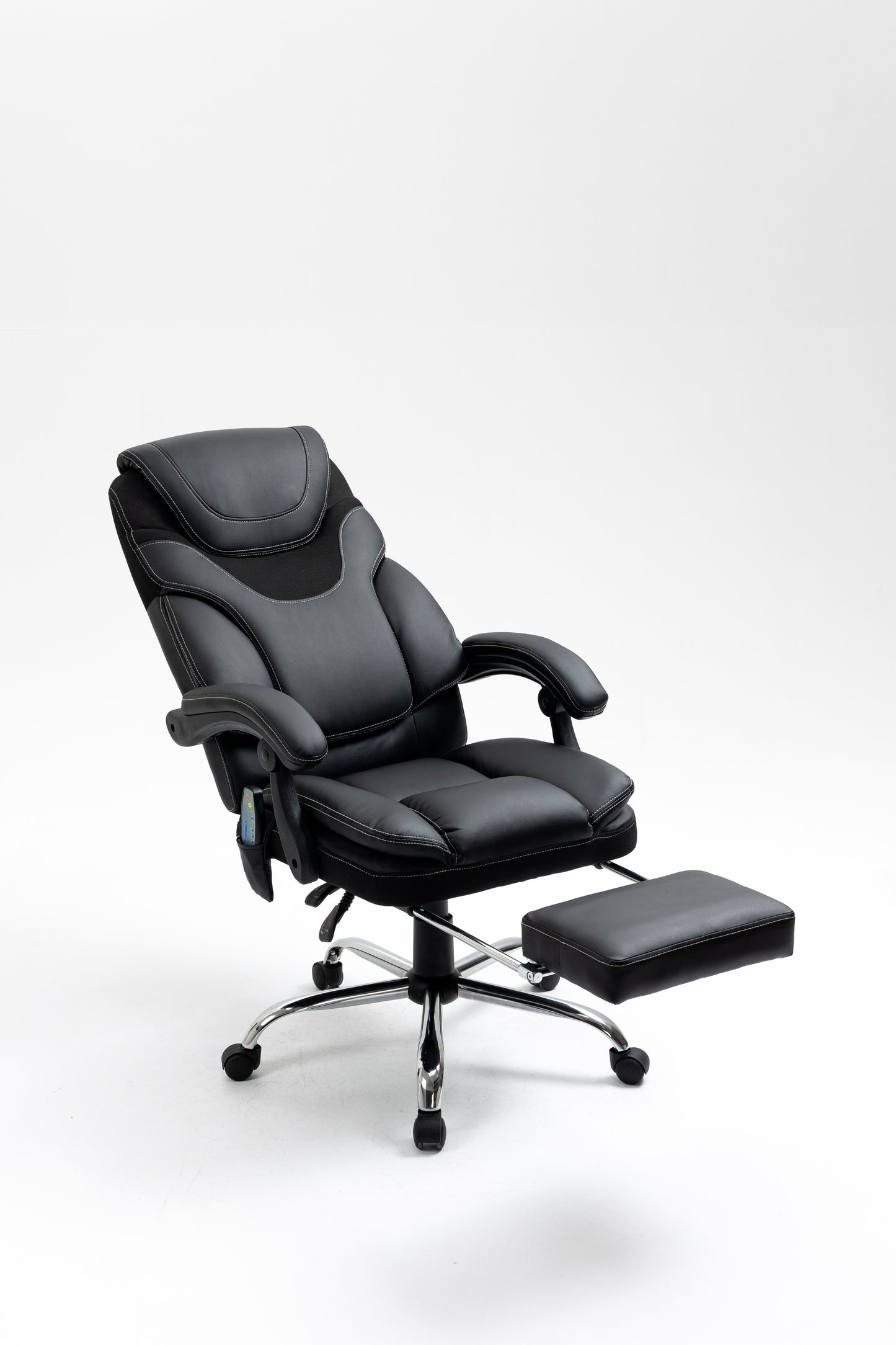 （缺货）Massage Reclining Office Chair with Footrest, High Back Computer Chair Home Desk Ergonomic Executive Office Chair with Armrests, Adjustable Height.