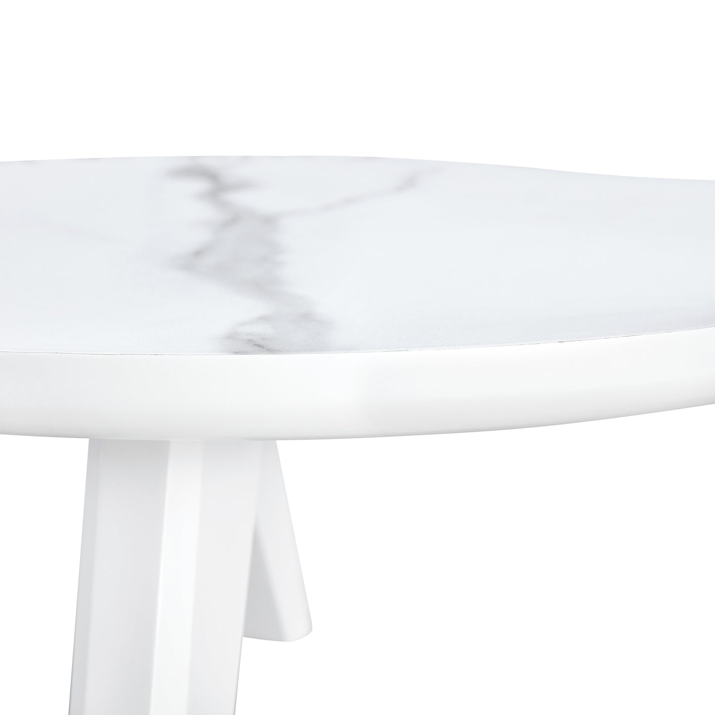 Modern minimalist white imitation marble tabletop coffee table. Solid wood spray painted desk legs, cloud shape to give you a new experience, computer desk. Suitable for dining and living rooms.