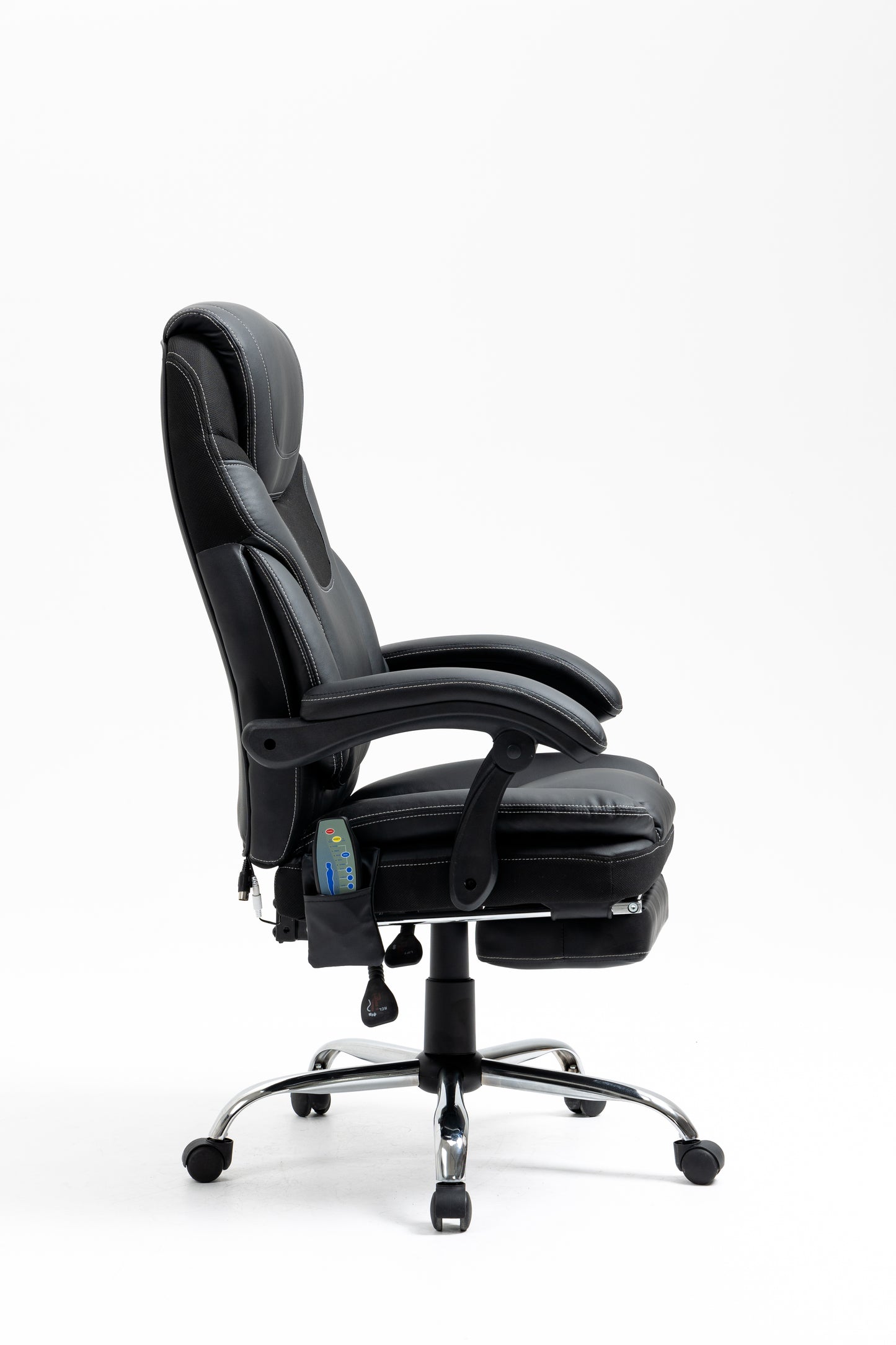 （缺货）Massage Reclining Office Chair with Footrest, High Back Computer Chair Home Desk Ergonomic Executive Office Chair with Armrests, Adjustable Height.