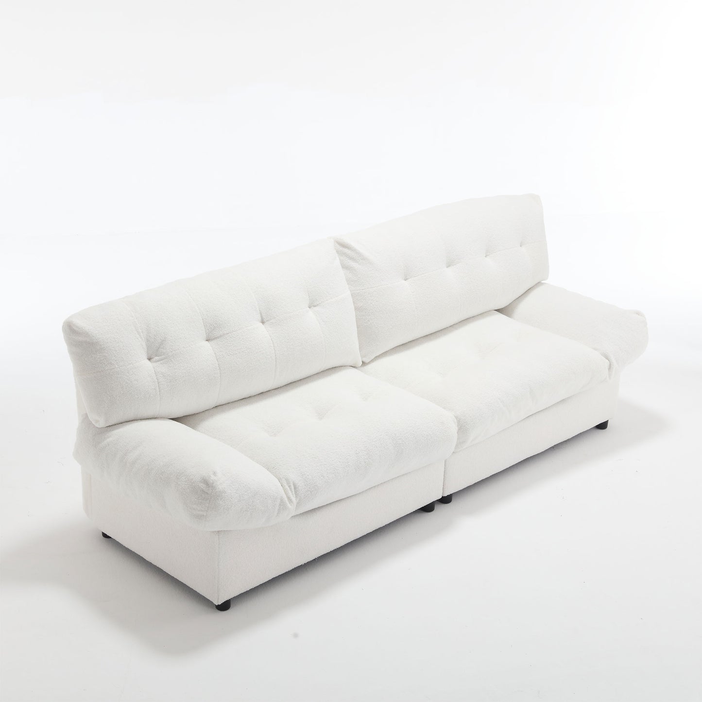 （缺货，同款灰色有货）Cloud Style Sofa, Teddy Velvet Fabric, Comfy Padded Cloud Couch for Living Room, Apartment