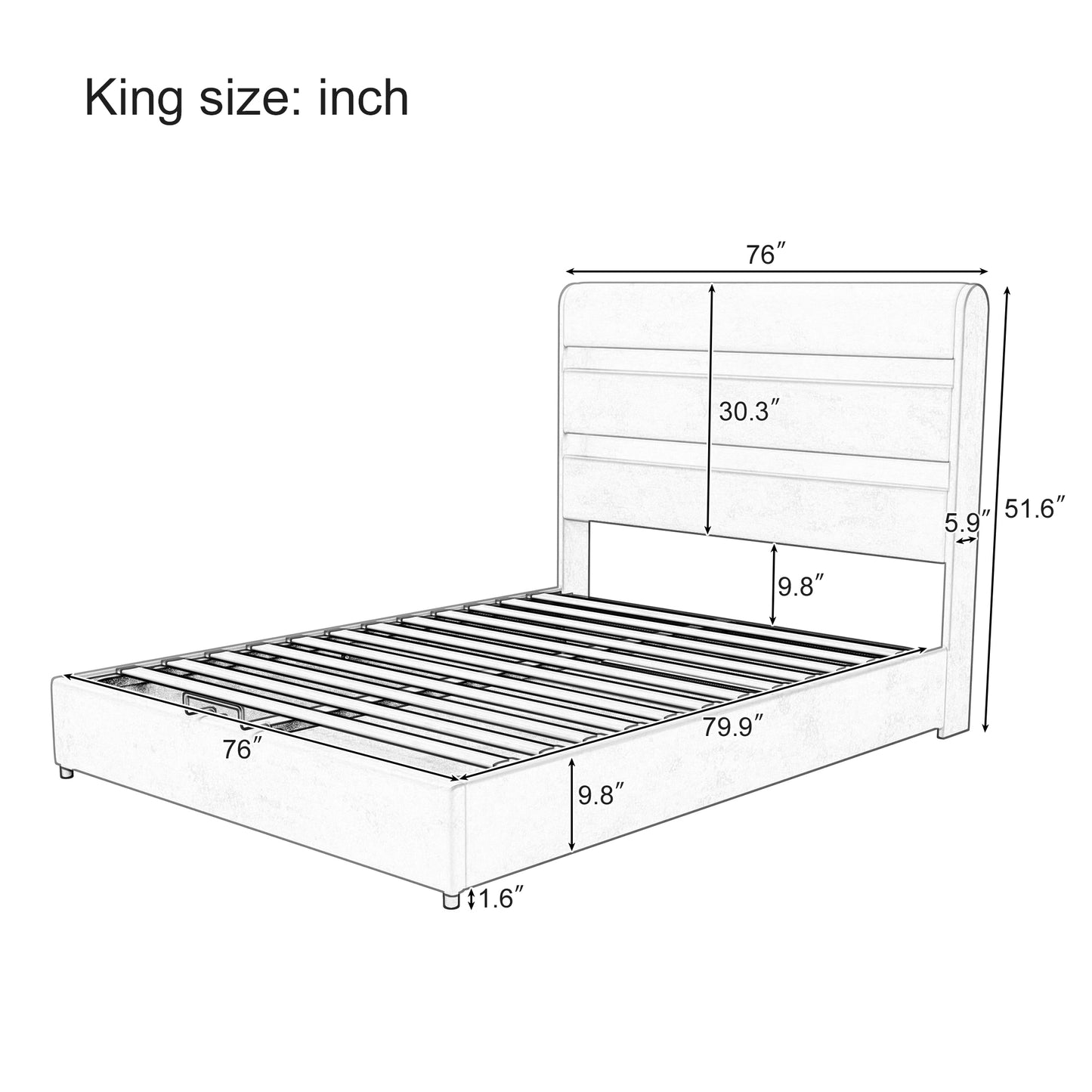 Upholstered Platform King Size Hydraulic Storage Bed, Lift Up Storage Bed with RGB LED Light Headboard, No Box Spring Needed,Velvet,Beige