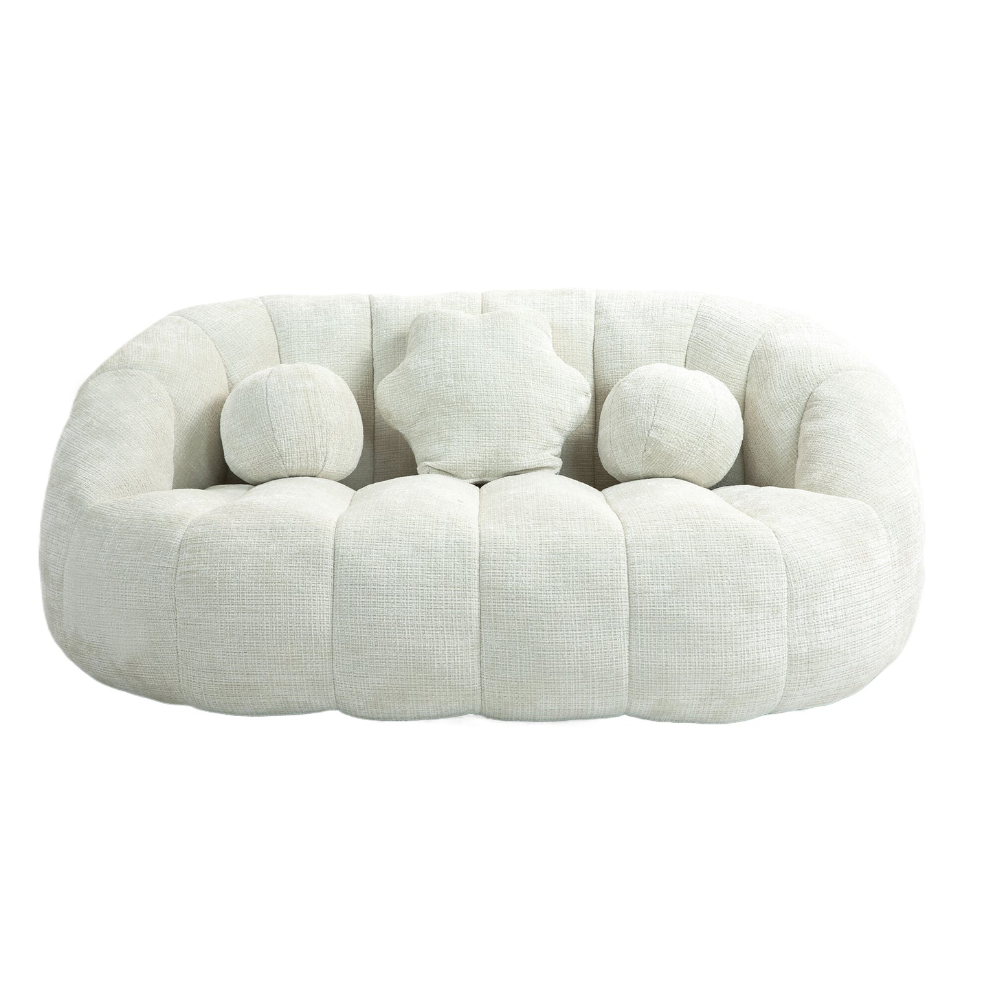 COOLMORE Bean Bag sofa Lazy Sofa Durable Comfort Lounger High Back Bean Bag Chair Couch for Adults and Kids, Indoor & Outdoor, Accent Floor Soft Lounge Chair (White chenille)