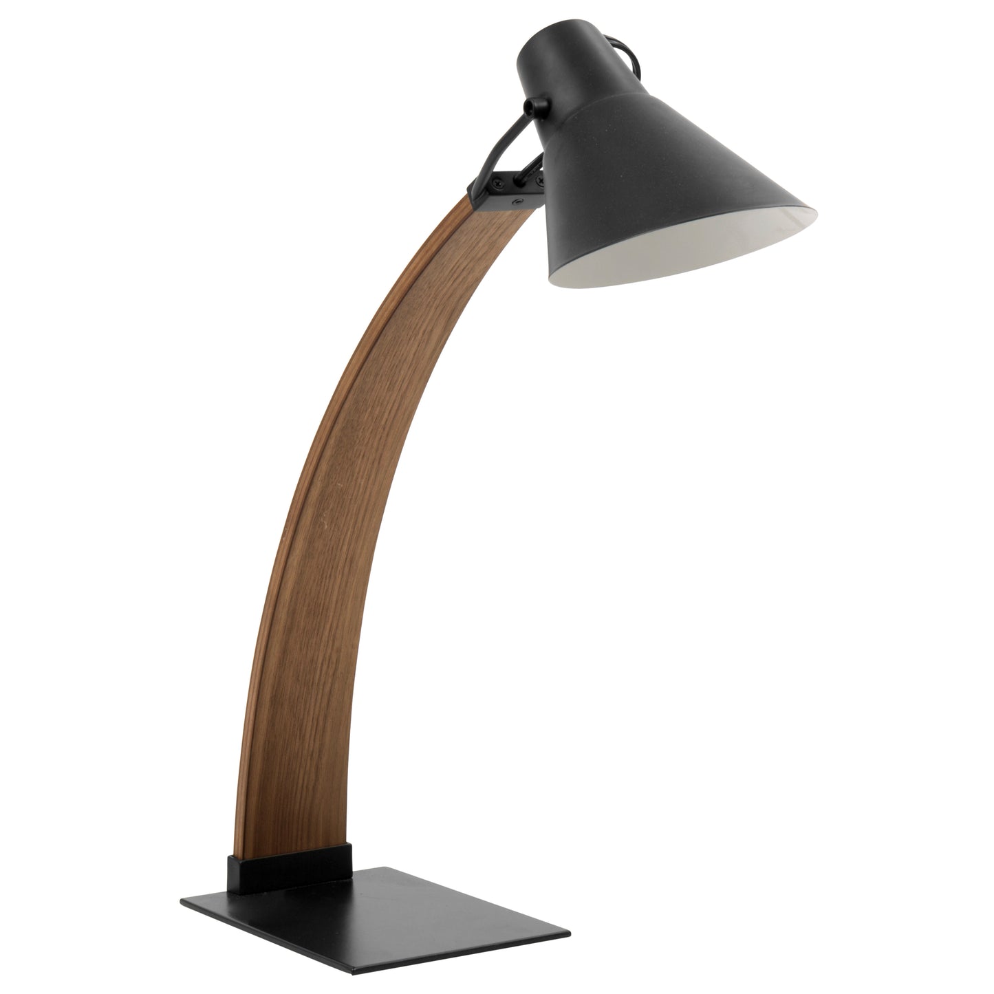 Noah Mid-Century Modern Table Lamp in Walnut and Black by LumiSource