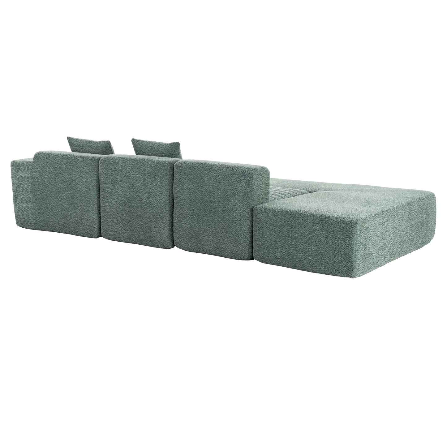 116.5" Sectional Sofa Full-compressed Sofa Couch Free-combined Sofa for Living Room, Green