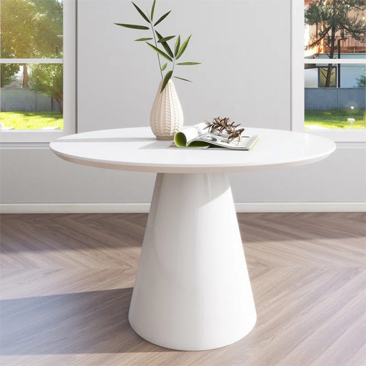 Modern White High Gloss Round Dining Table