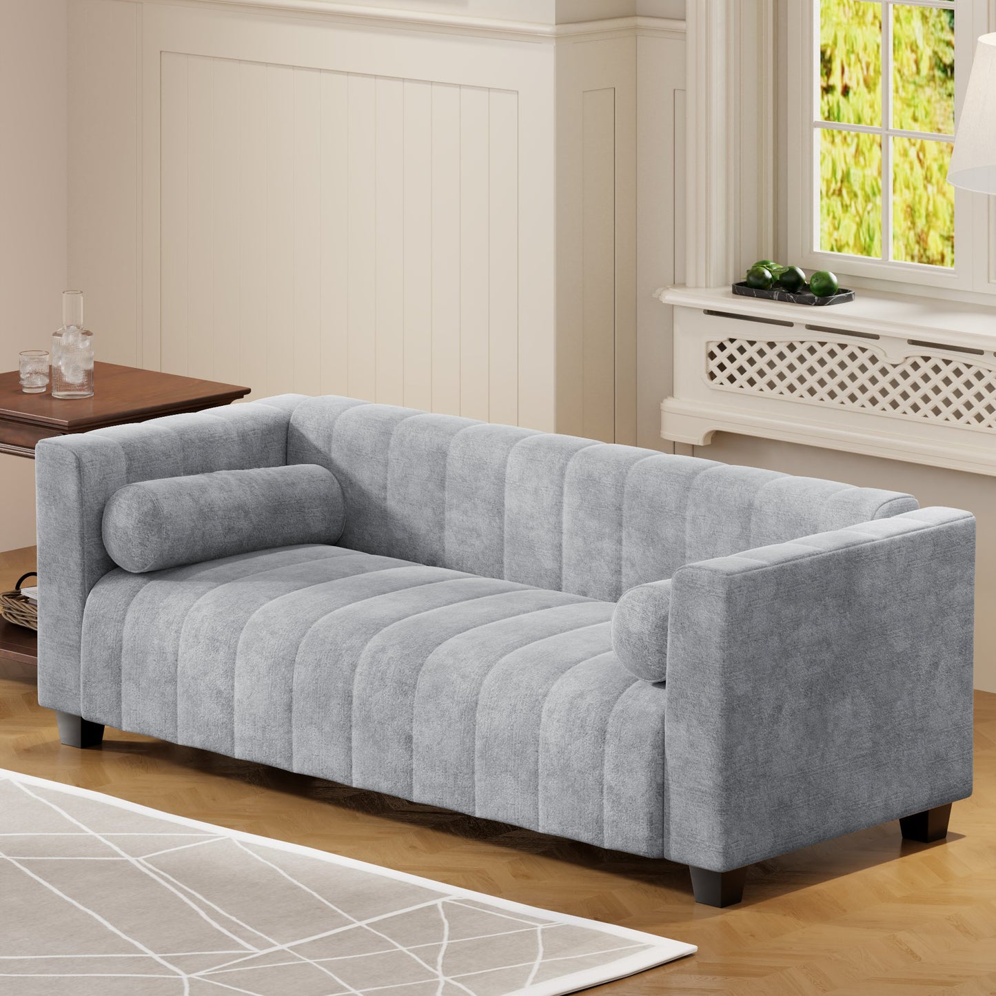 U_Style 78.7''Upholstered Sofa for Living Room, Bedroom, Salon, Simplified Style