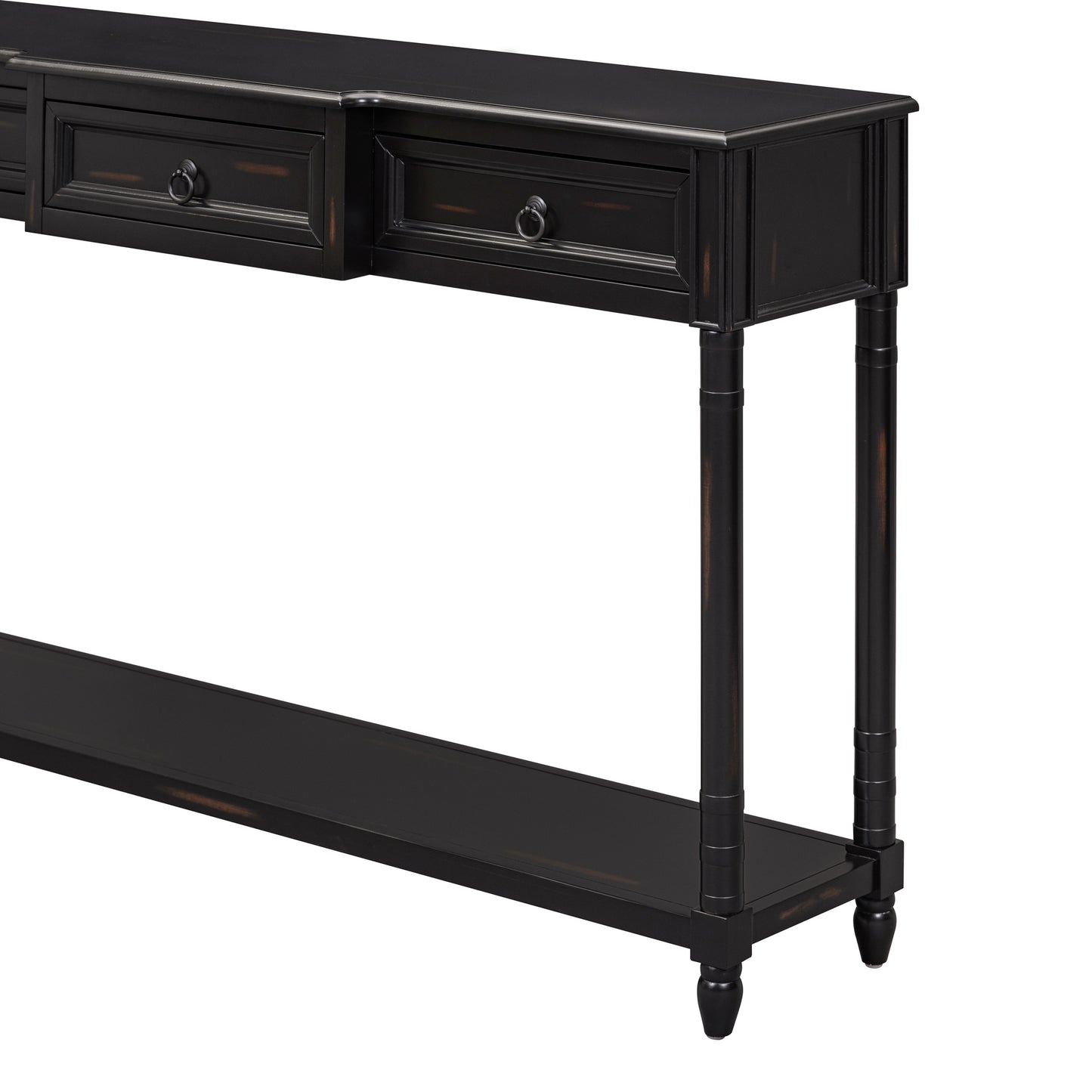 TREXM Console Table Sofa Table with Drawers for Entryway with Projecting Drawers and Long Shelf (Espresso, OLD SKU: WF189574AAB)