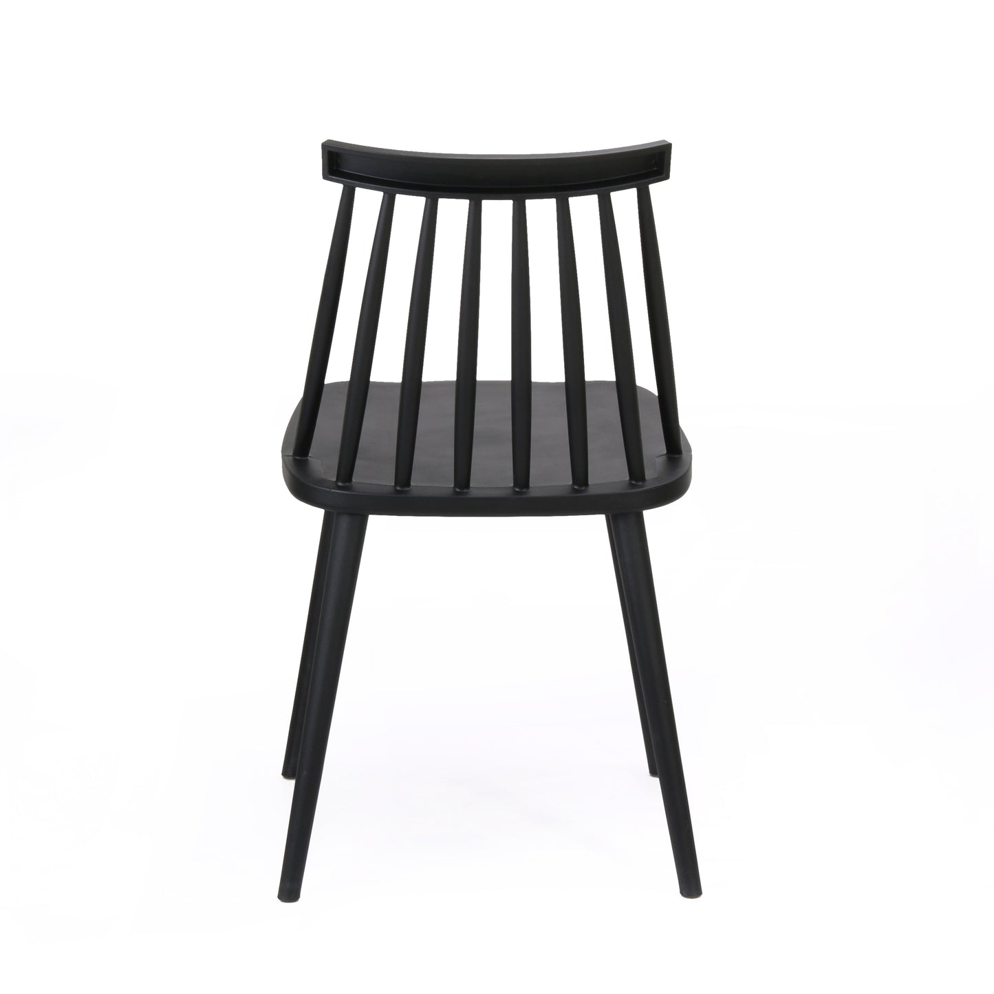 Farmhouse Spindle Back Dining Chairs, Set of 2, Black