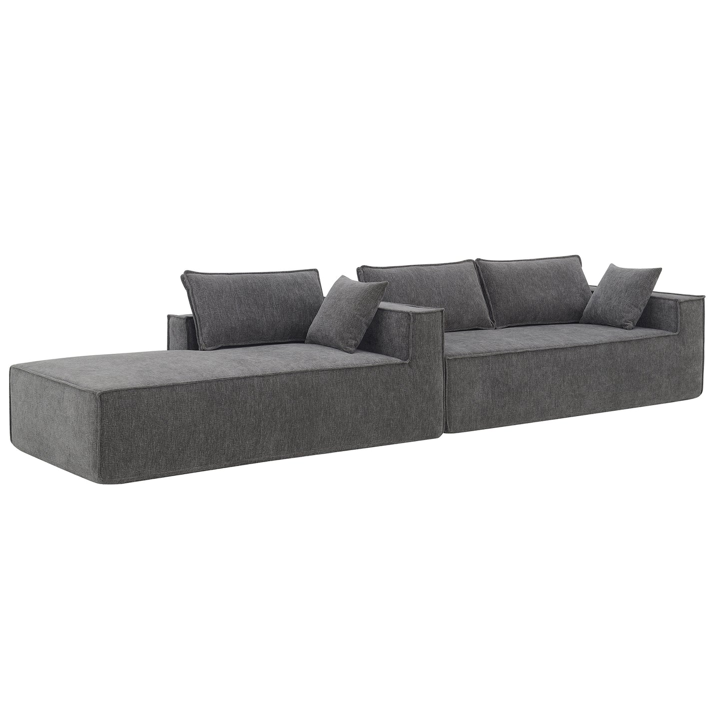 [VIDEO+New] 111.5*72" Minimalist Style Modular Sectional Sofa,Wrinkle-resistant Chenille Couch Set,L-Shaped Compressed Sofa for Living Room,2 PIC Free Combination,No Assembly Require,3 Colors