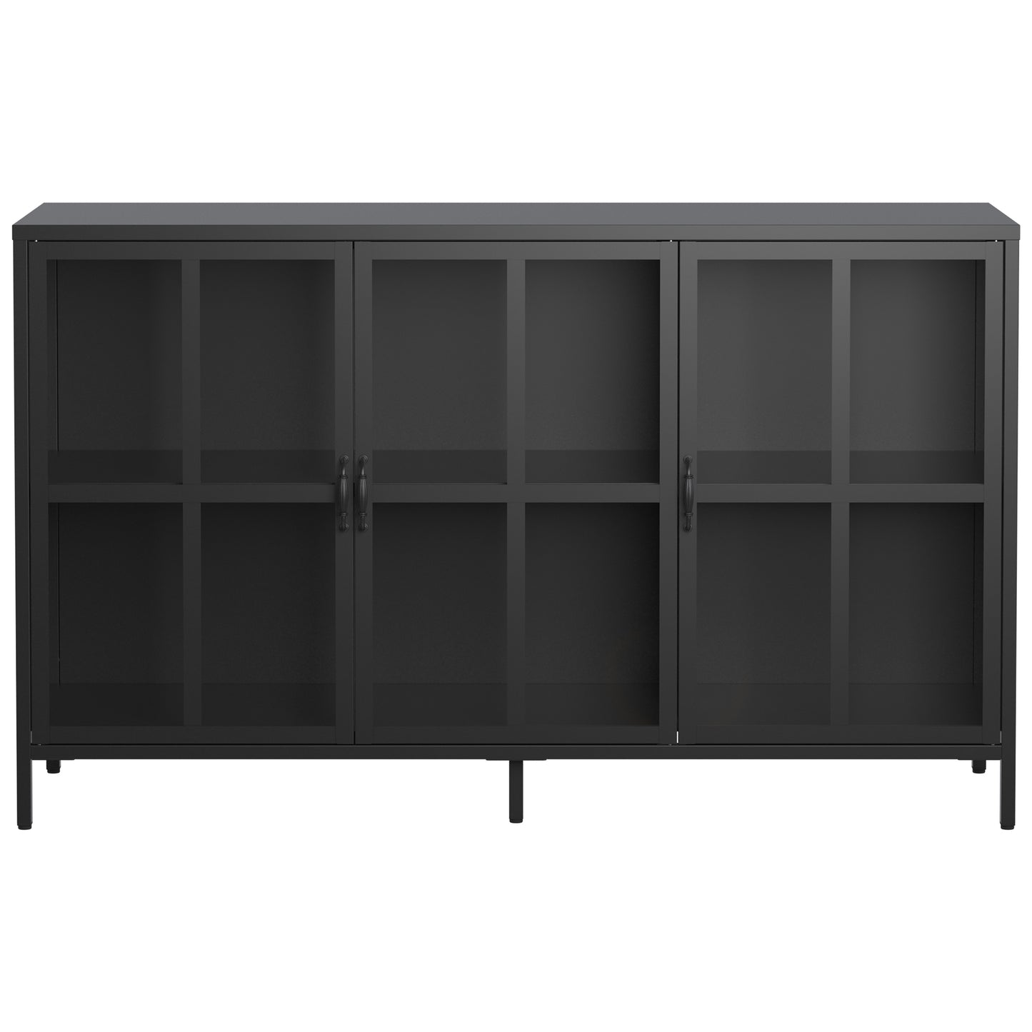 Heavy Duty Metal Modern Sideboard Buffet Cabinet with Storage Premium Steel Storage Cabinet ,Adjustable Feet,Glass Doors,Large Capacity Organizer For Living Room,Bed Room,Dining Room