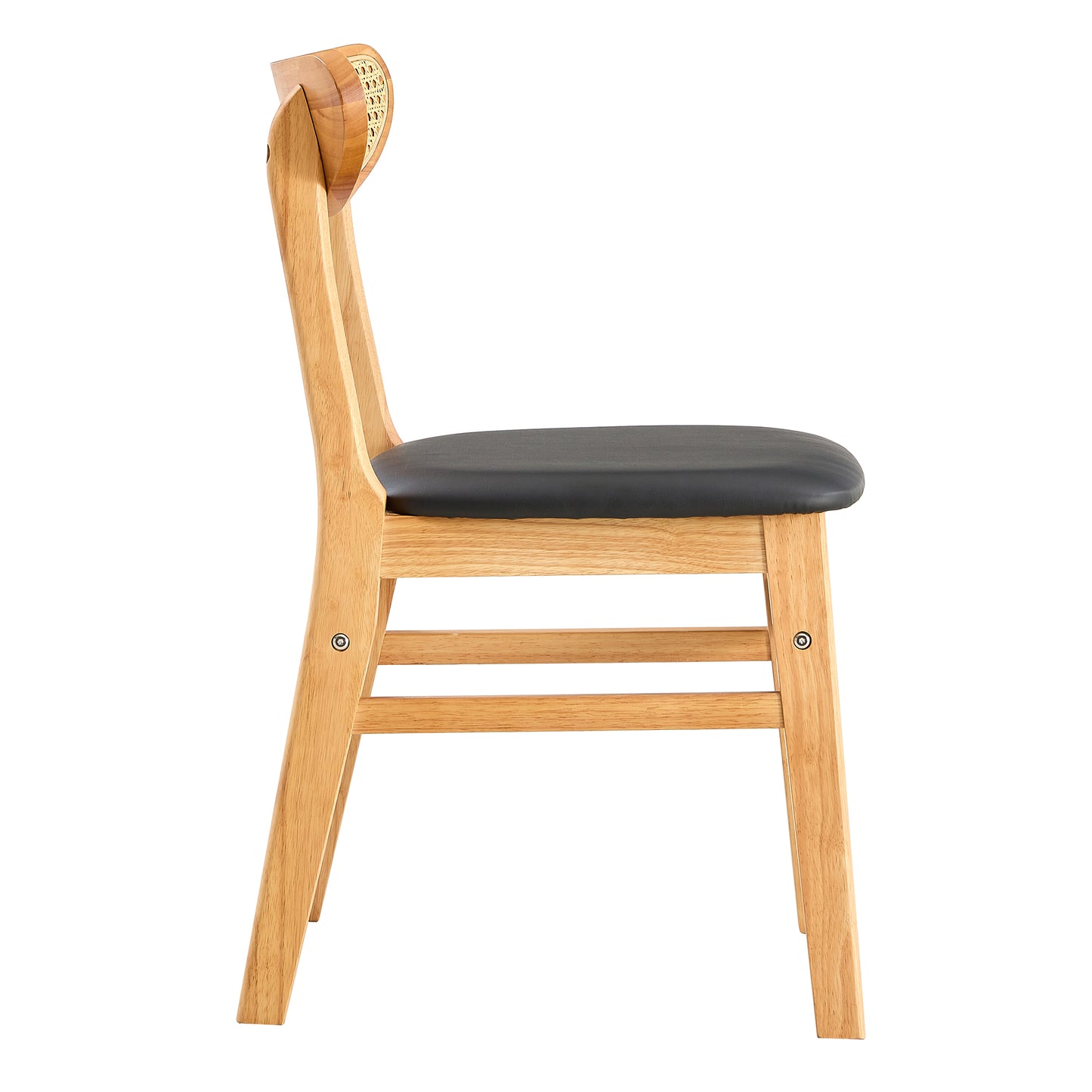 The stylish and durable solid wood dining chair, small curved back, PU cushion, and beautiful shape match perfectly with any room and everyday use