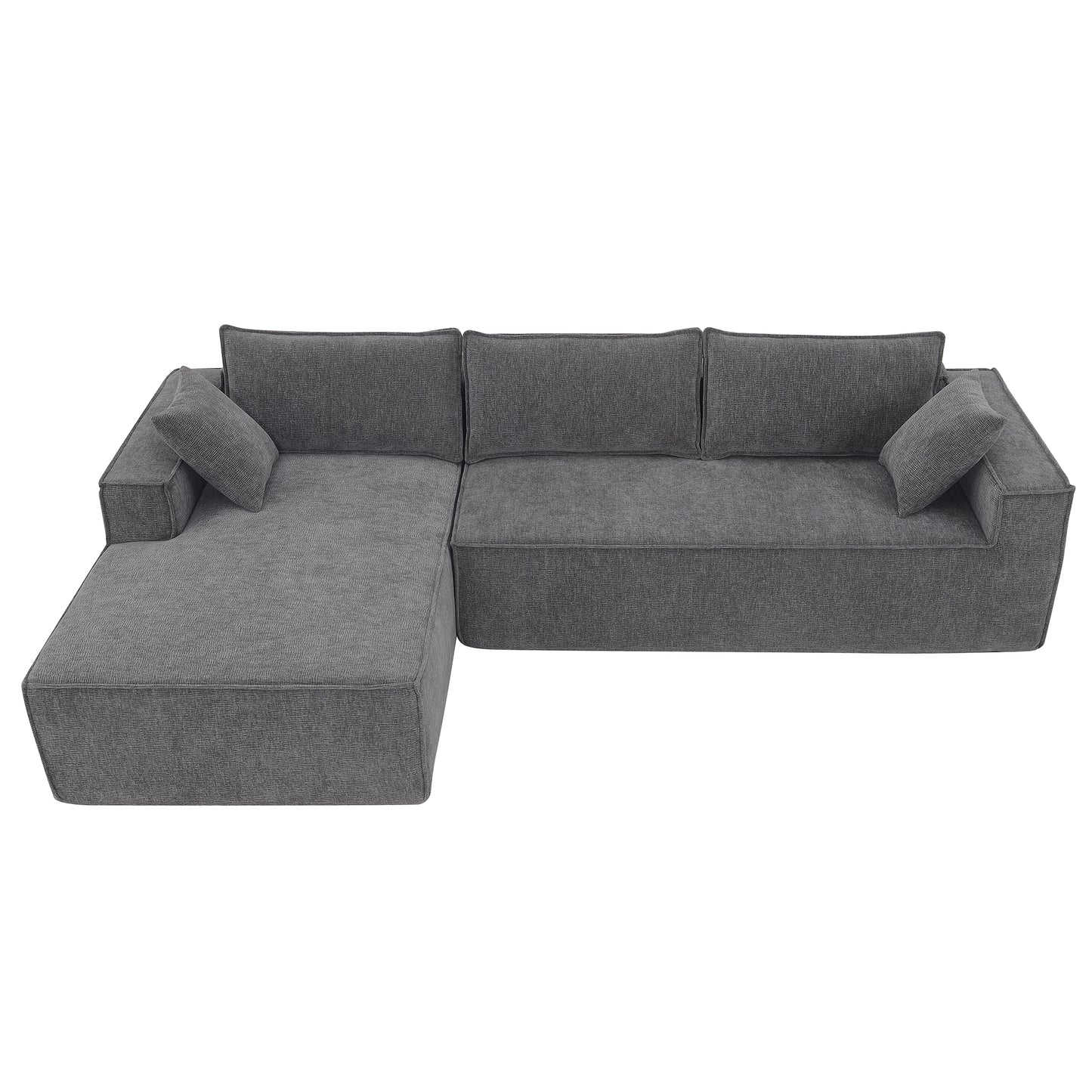 [VIDEO+New] 111.5*72" Minimalist Style Modular Sectional Sofa,Wrinkle-resistant Chenille Couch Set,L-Shaped Compressed Sofa for Living Room,2 PIC Free Combination,No Assembly Require,3 Colors