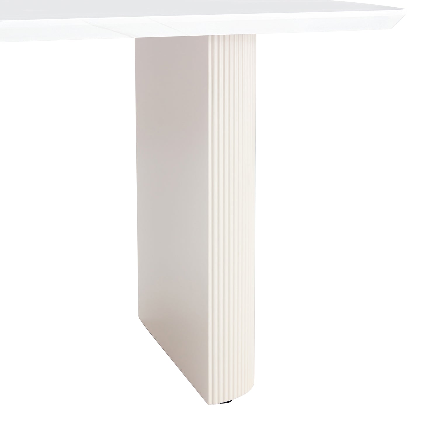 Cream style MDF white dining table.It is a furniture with a warm and soft appearance, suitable for creating a comfortable and friendly dining environment, suitable for kitchens, dining