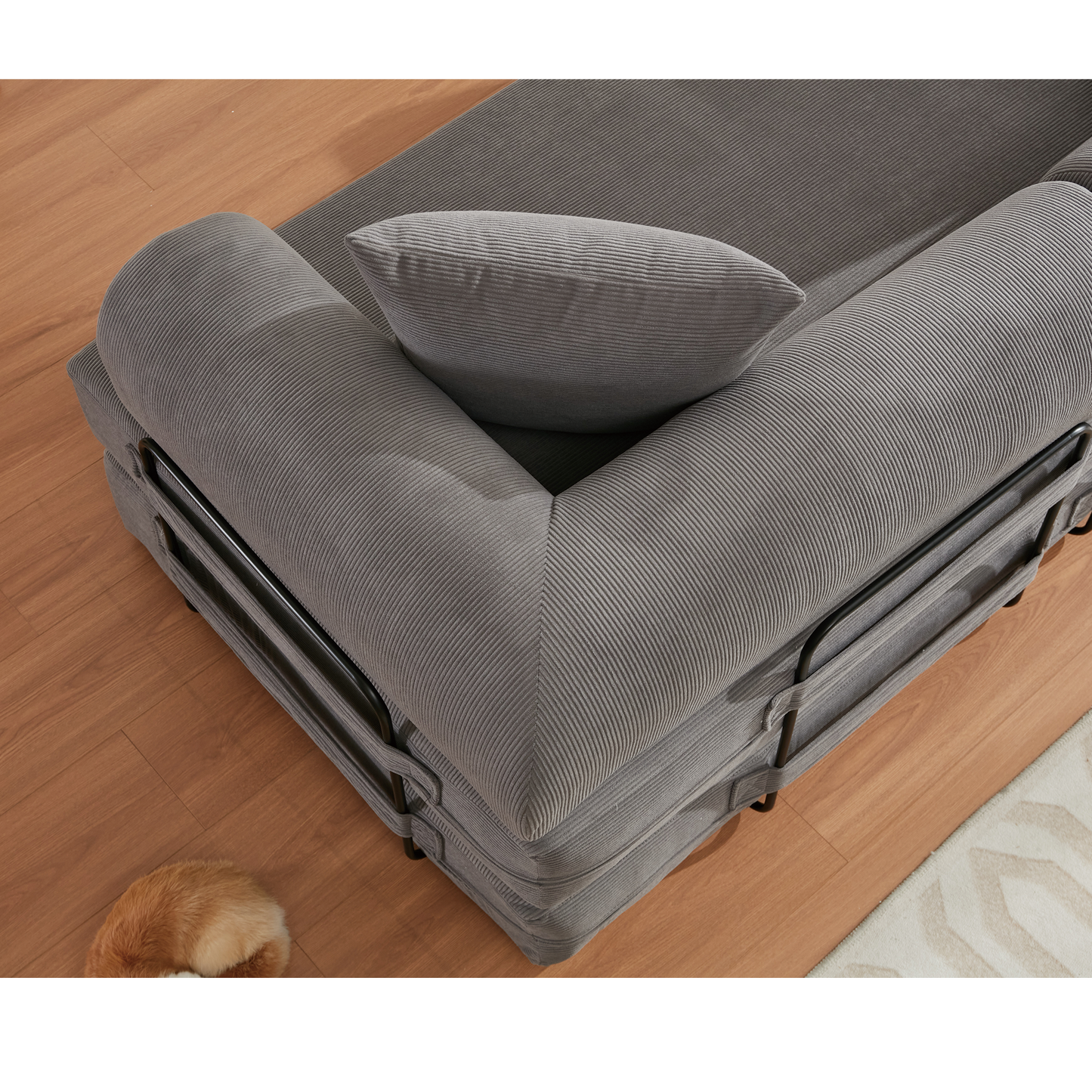 （绿、黑、灰三色全部缺货，预计12.23-12.30到货）[NEW ARRIVED] [VIDEO PROVIDED] 78.5" Folding Convertible Out Sleeper Sofa Bed,4-in-1 DIY Combination Convertible Sofa,3 seat, Folding Sofa, King Size , Bedroom,Apartment,Corduroy,Green,Gray