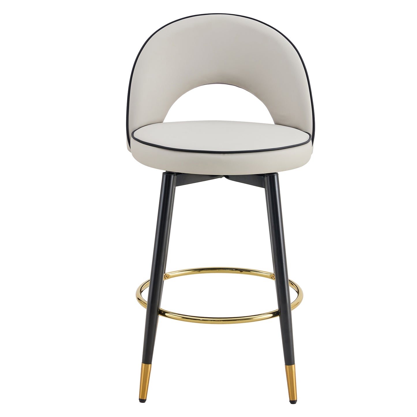 360 ° rotatable bar chair.Modern PU comfortable upholstered bar chair with smooth and beautiful metal legs for dining room, kitchen, terrace and guest office chair .