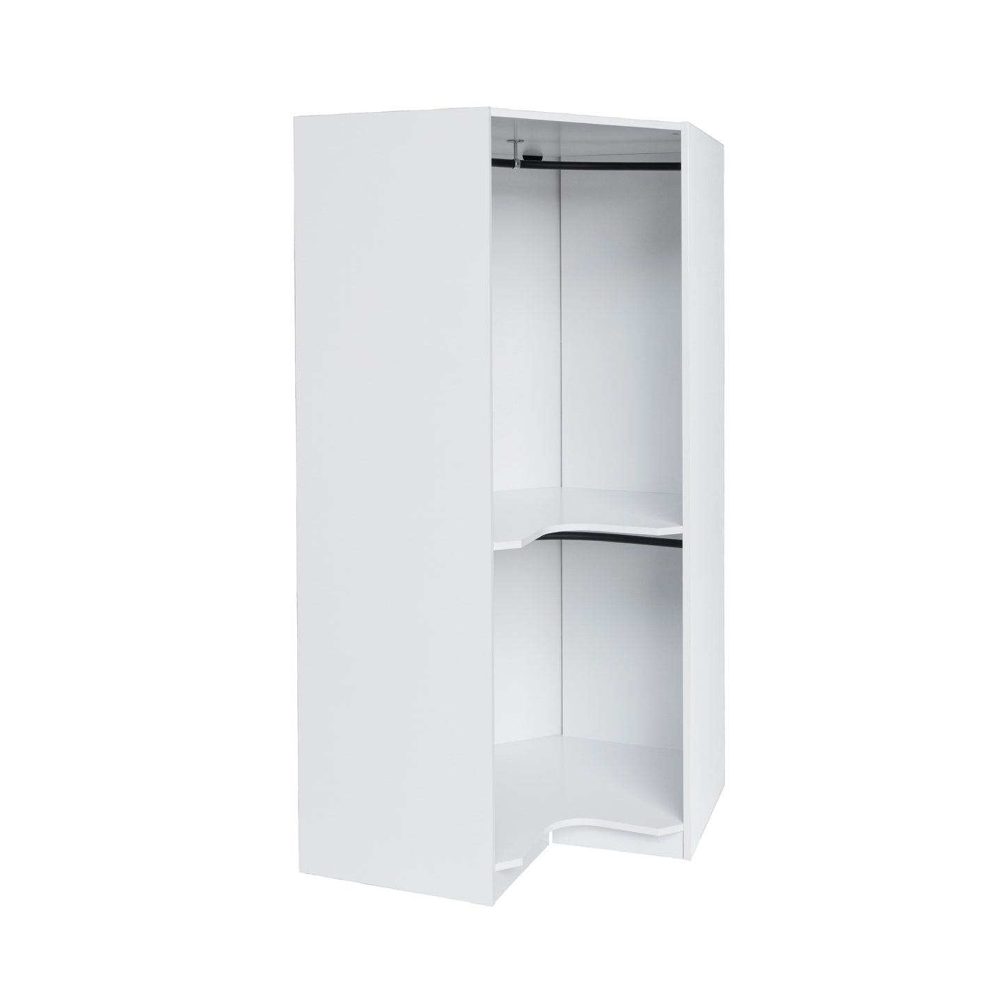 Polygon Corner Wardrobe, White