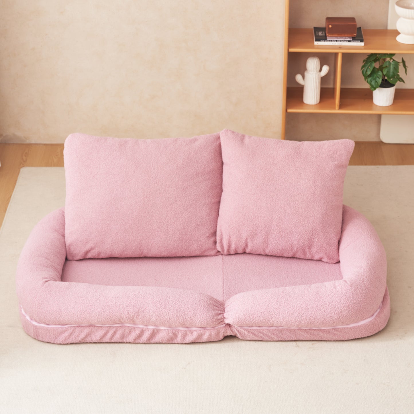 Triple Fold Down Sofa Bed,PINK