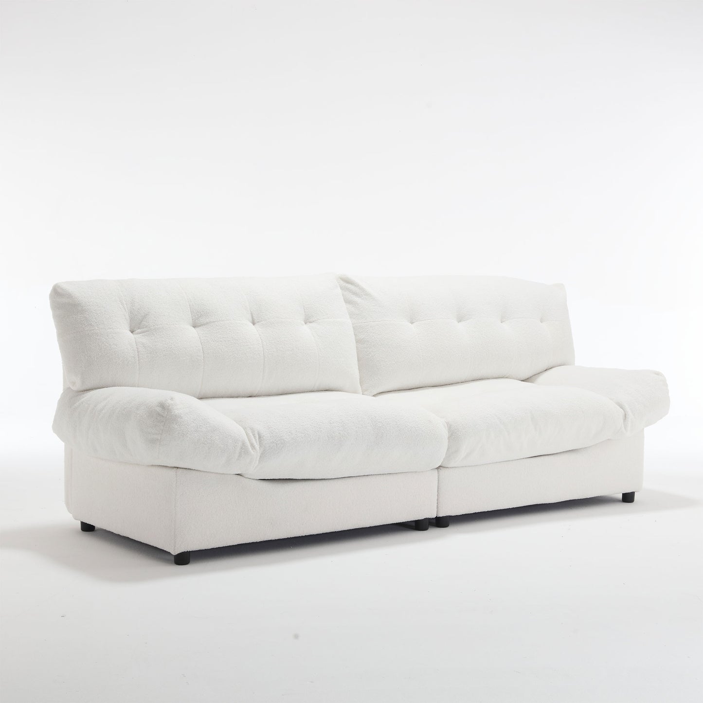 （缺货，同款灰色有货）Cloud Style Sofa, Teddy Velvet Fabric, Comfy Padded Cloud Couch for Living Room, Apartment