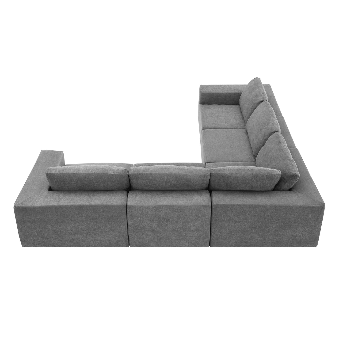 [VIDEO provided] [New]116*116" Modular L Shaped Sectional Sofa,Luxury Floor Couch Set,Upholstered Indoor Furniture,Foam-Filled Sleeper Sofa Bed for Living Room,Bedroom,5 PC Free Combination,3 Colors