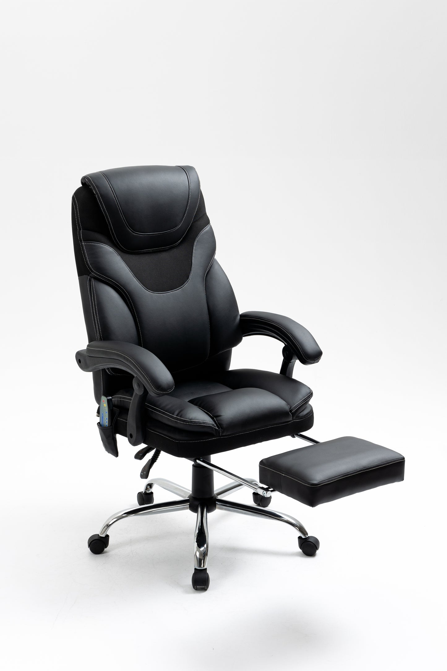 （缺货）Massage Reclining Office Chair with Footrest, High Back Computer Chair Home Desk Ergonomic Executive Office Chair with Armrests, Adjustable Height.