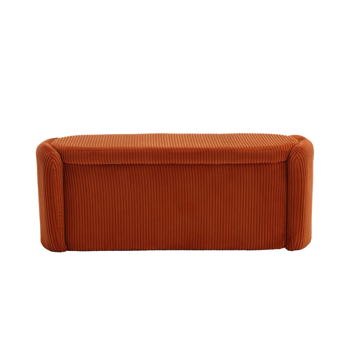 COOLMORE Storage Ottoman,Bedroom End Bench,Upholstered Fabric Storage Ottoman with Safety Hinge, Entryway Padded Footstool, Ottoman Bench for Living Room & Bedroom (Orange)