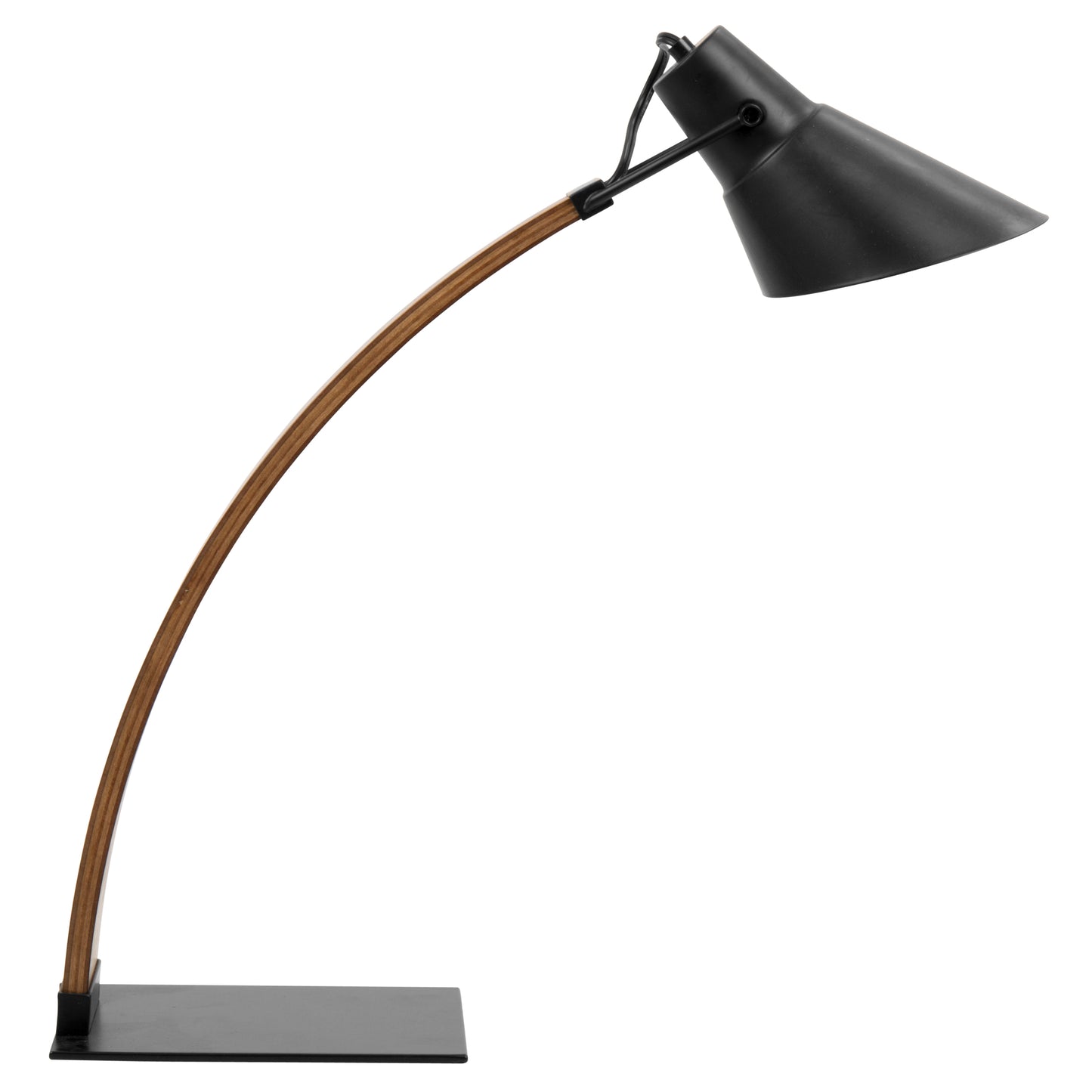 Noah Mid-Century Modern Table Lamp in Walnut and Black by LumiSource