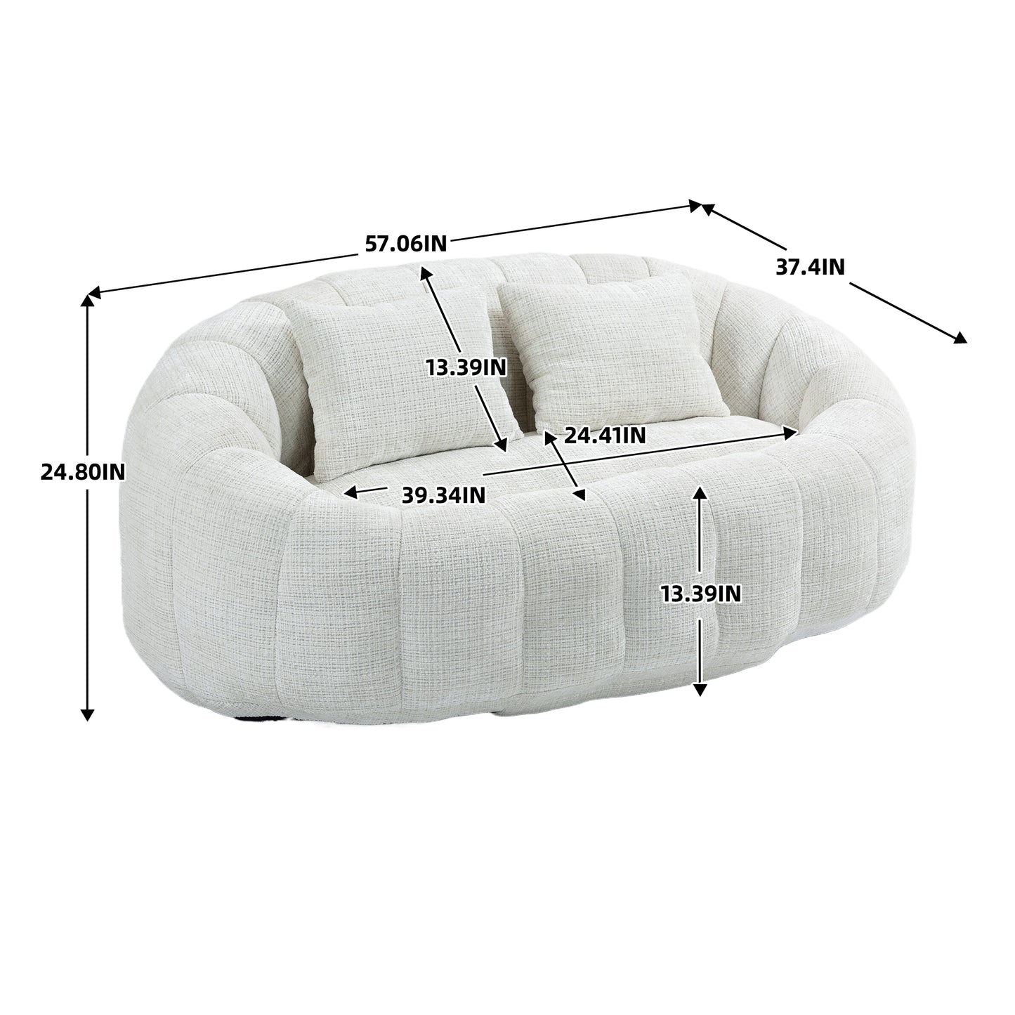 COOLMORE Bean Bag sofa Lazy Sofa Durable Comfort Lounger High Back Bean Bag Chair Couch for Adults and Kids, Indoor & Outdoor, Accent Floor Soft Lounge Chair (Beige chenille)