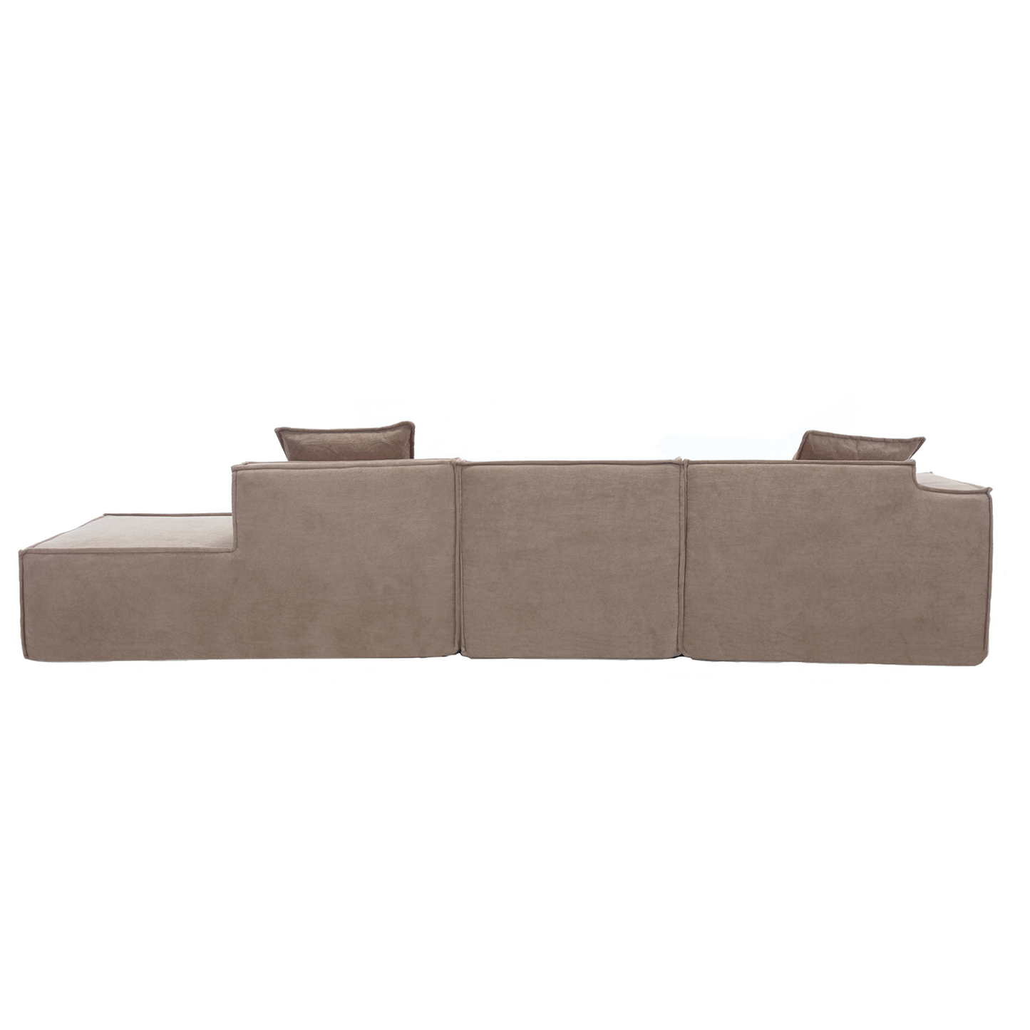 Modular combination living room sofa set, modern minimalist sofa, free installation sofa, L-shaped, Italian minimalist tofu block sofa, Left-Hand Facing, Light Brown