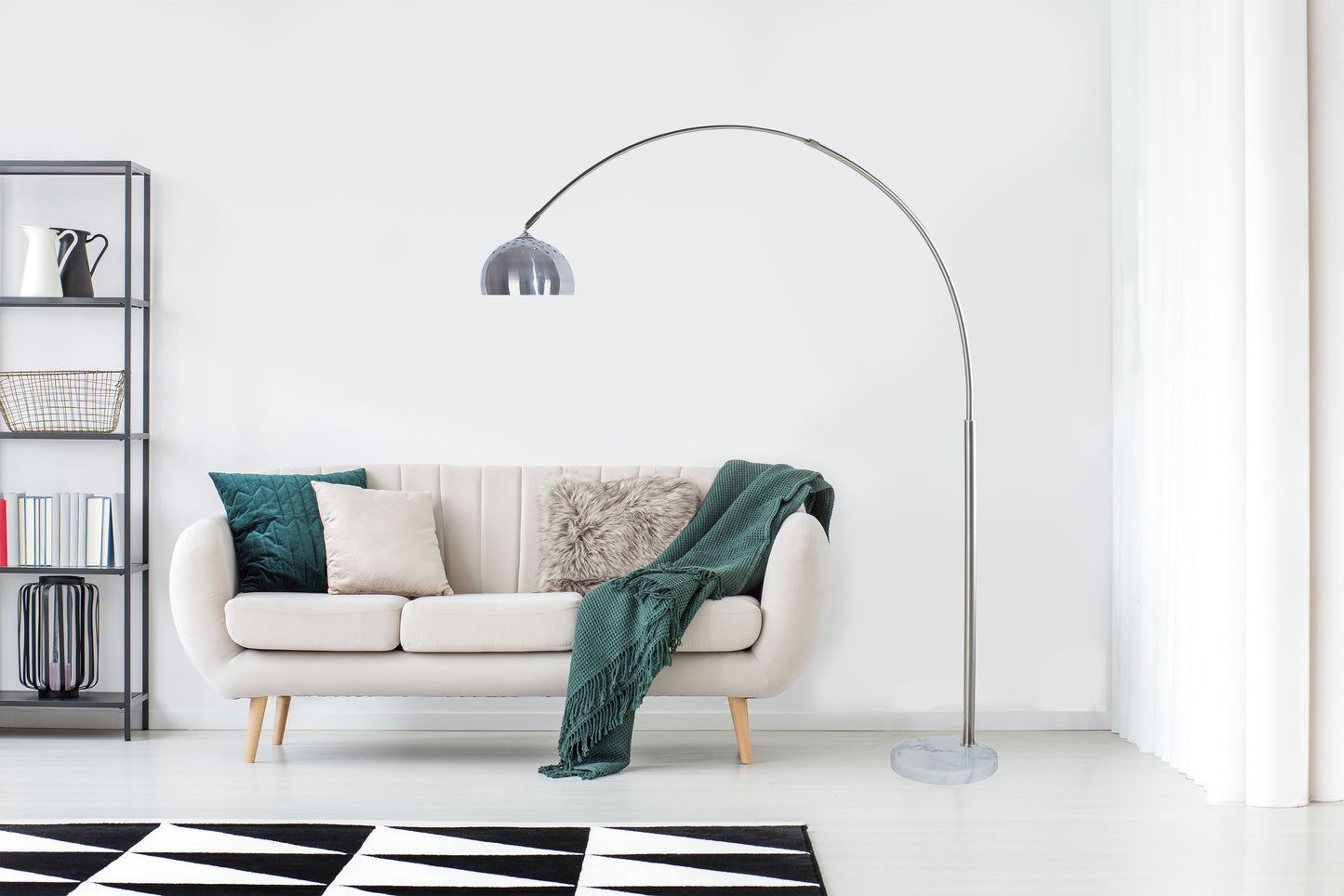 81"H STEEL MODERN ARCH FLOOR LAMP