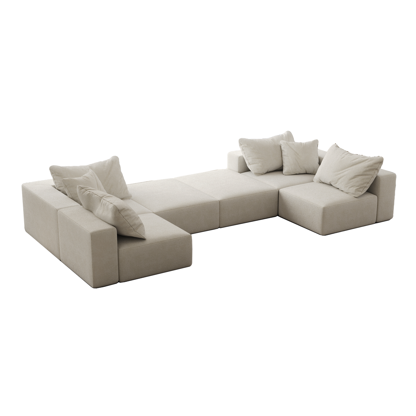 （缺货）Oversized sponge cloud sofa,Modern Upholstered Sectional Sofa Couch Set,Modular 162" L Shaped Sectional Living Room Sofa Set With 6 Pillows,Free Combination Sofa Couch for Living Room,Bedroom