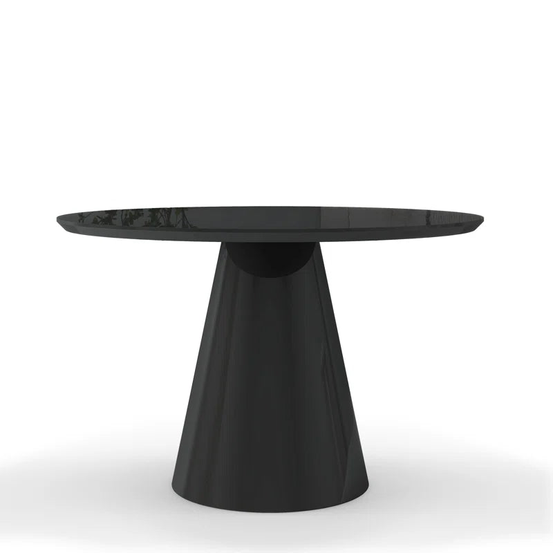 Modern Black High Gloss Minimalist Round Dining Table